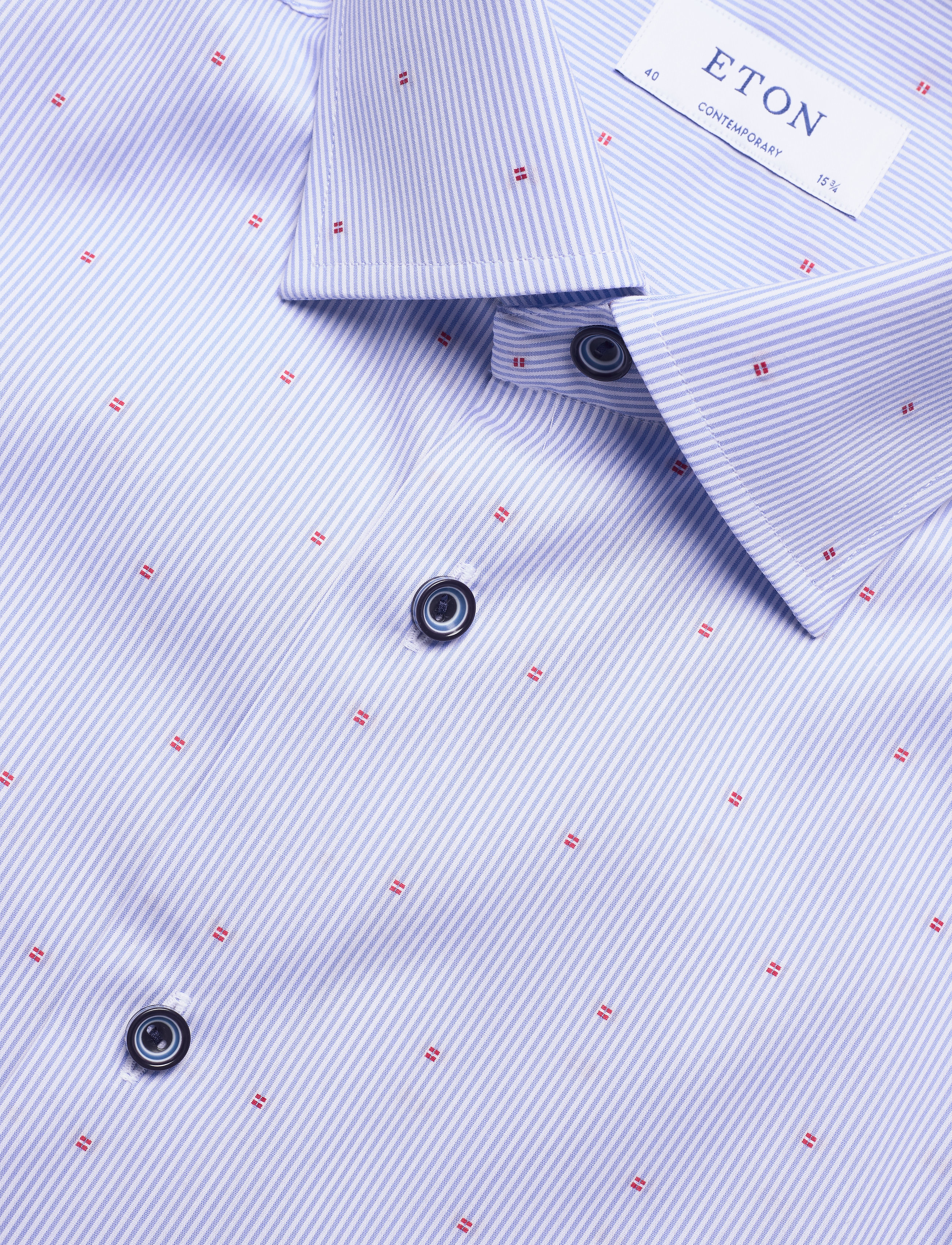Eton - Contemporary fit Blue Signature Twill shirt - blue - 3