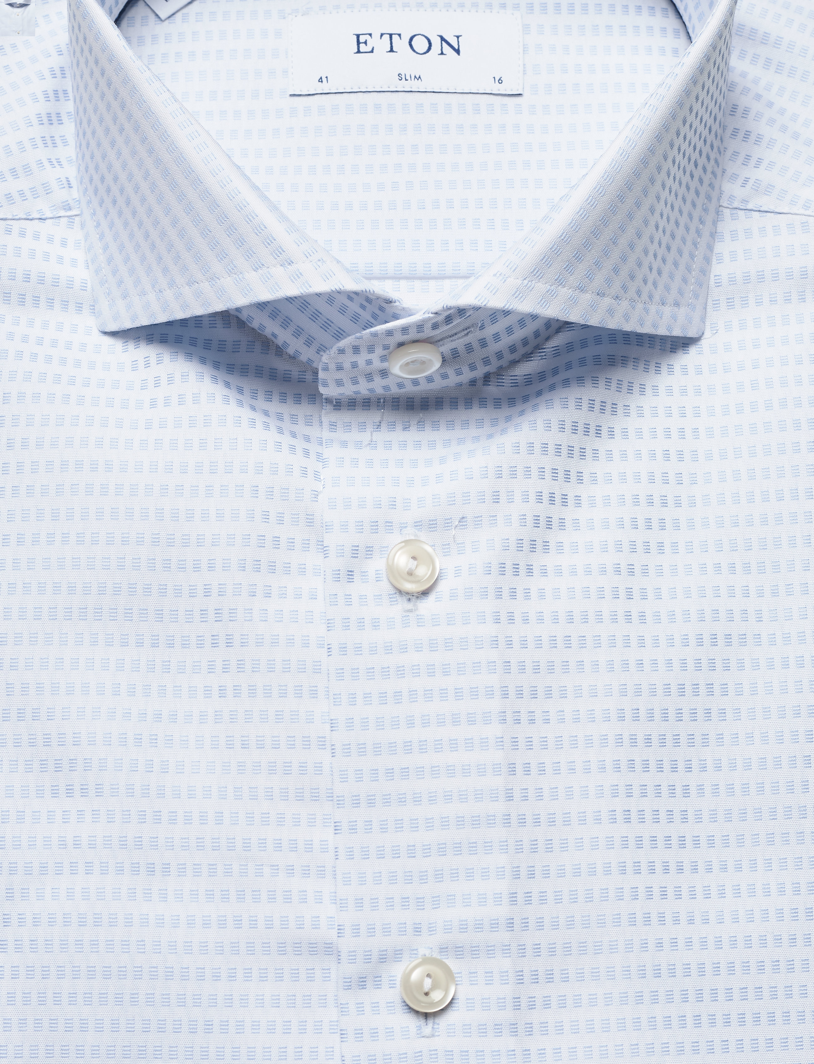 Eton - Slim fit Blue Dobby shirt - blue - 2