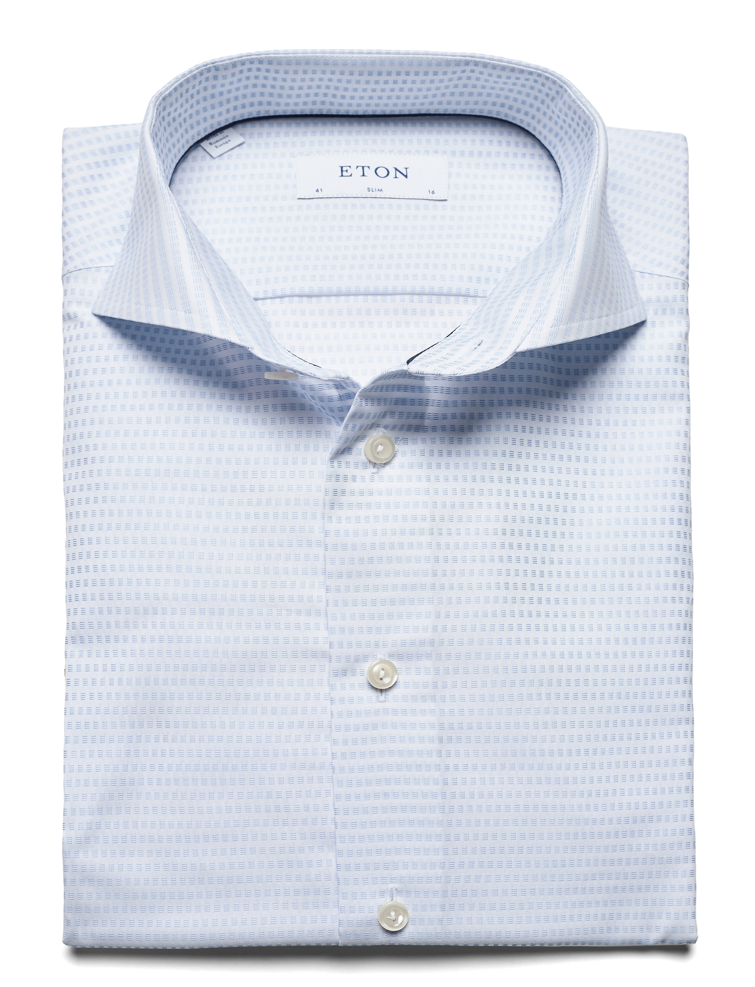 Eton - Slim fit Blue Dobby shirt - blue - 4