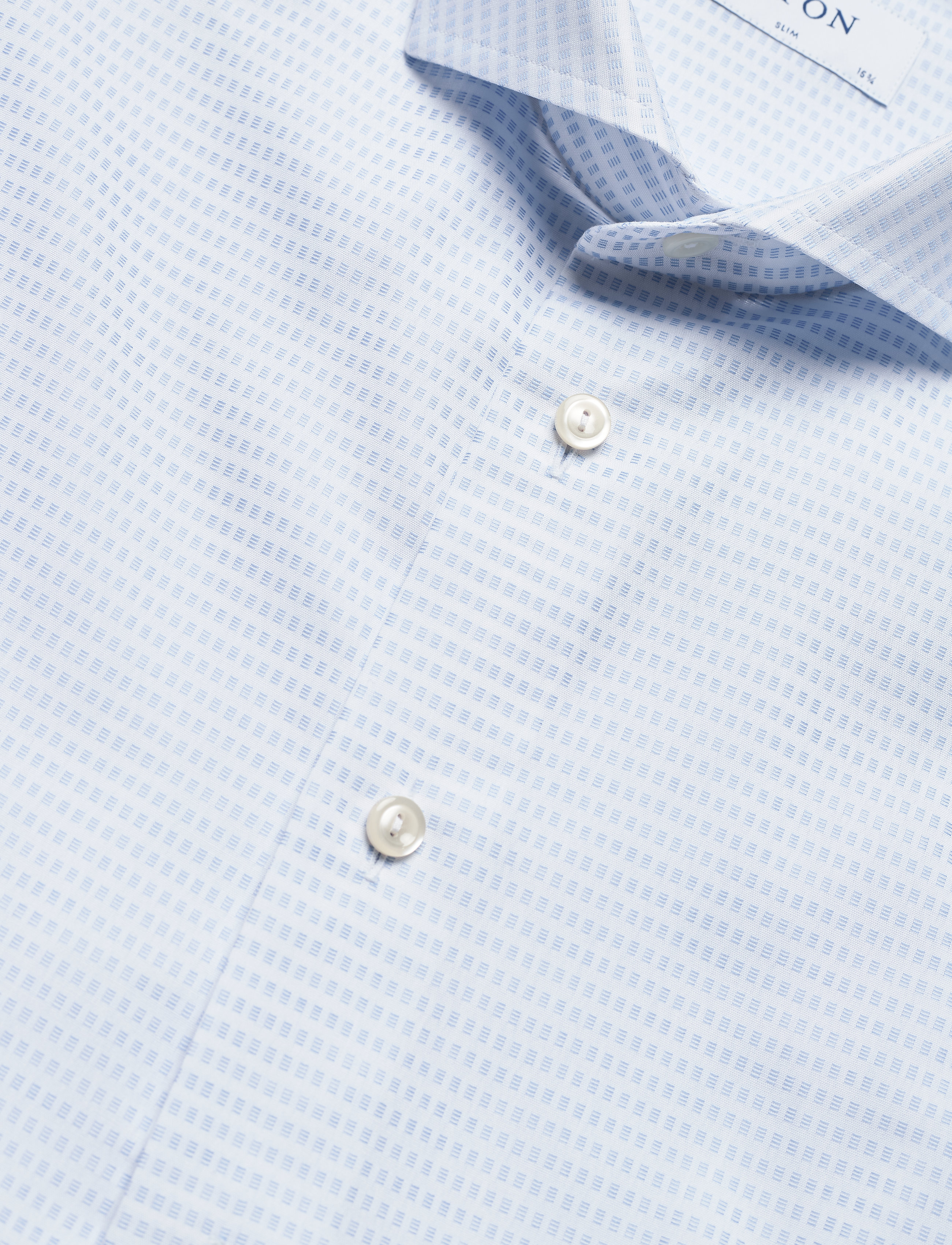 Eton - Slim fit Blue Dobby shirt - blue - 3