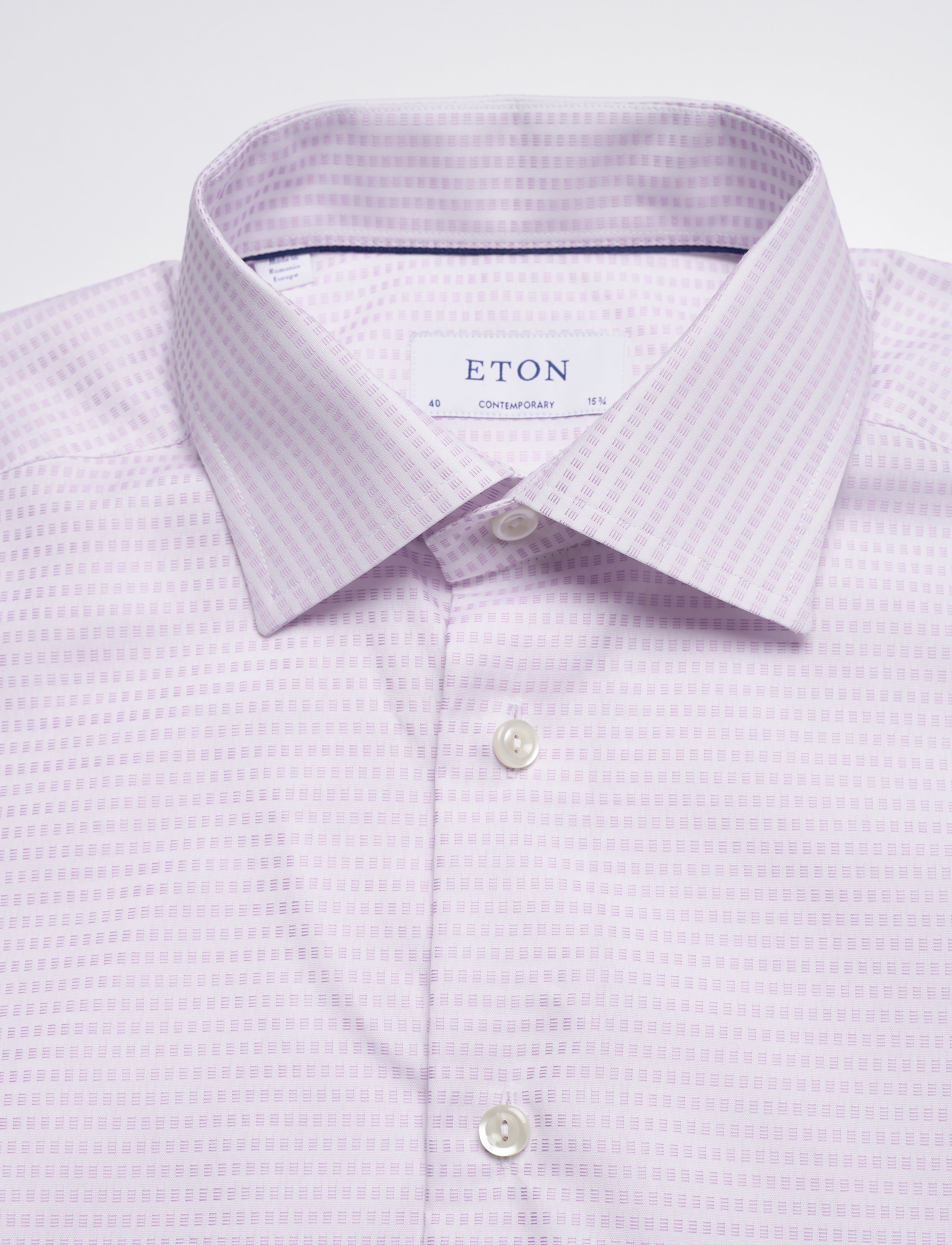 Eton - Contemporary fit Purple Dobby shirt - purple - 2