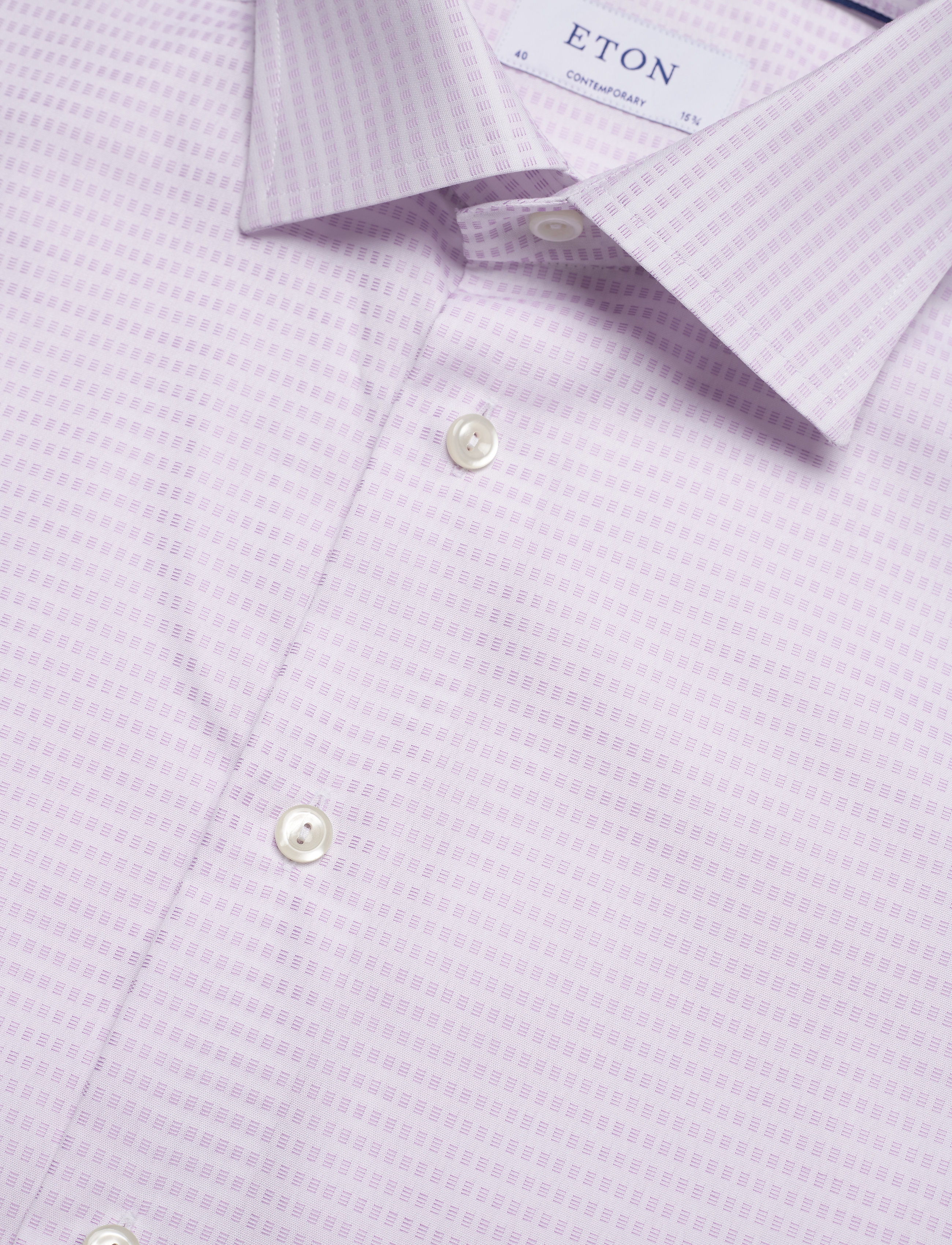 Eton - Contemporary fit Purple Dobby shirt - purple - 3