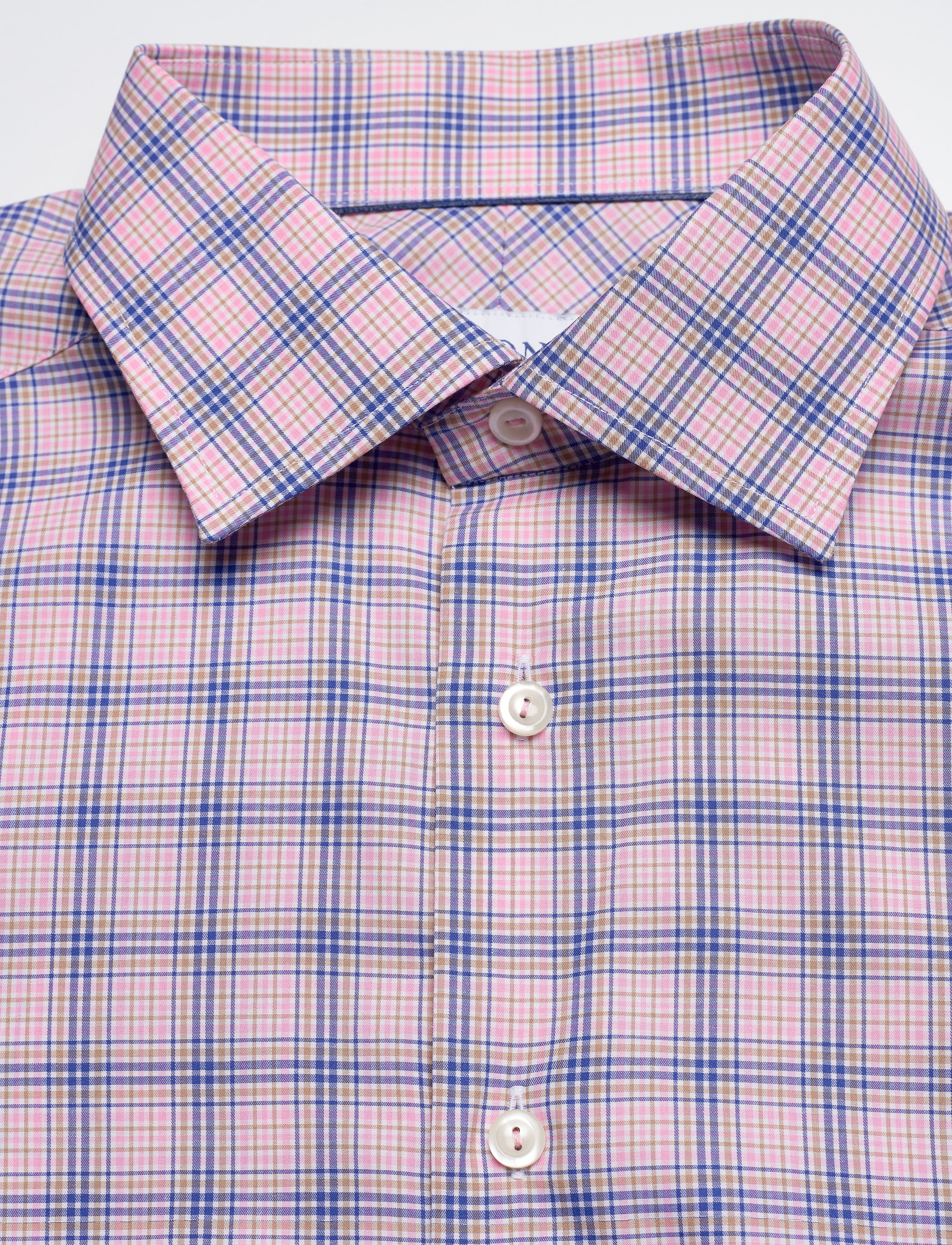Eton - Contemporary fit Pink/Red Lightweight Twill shirt - pink/red - 2