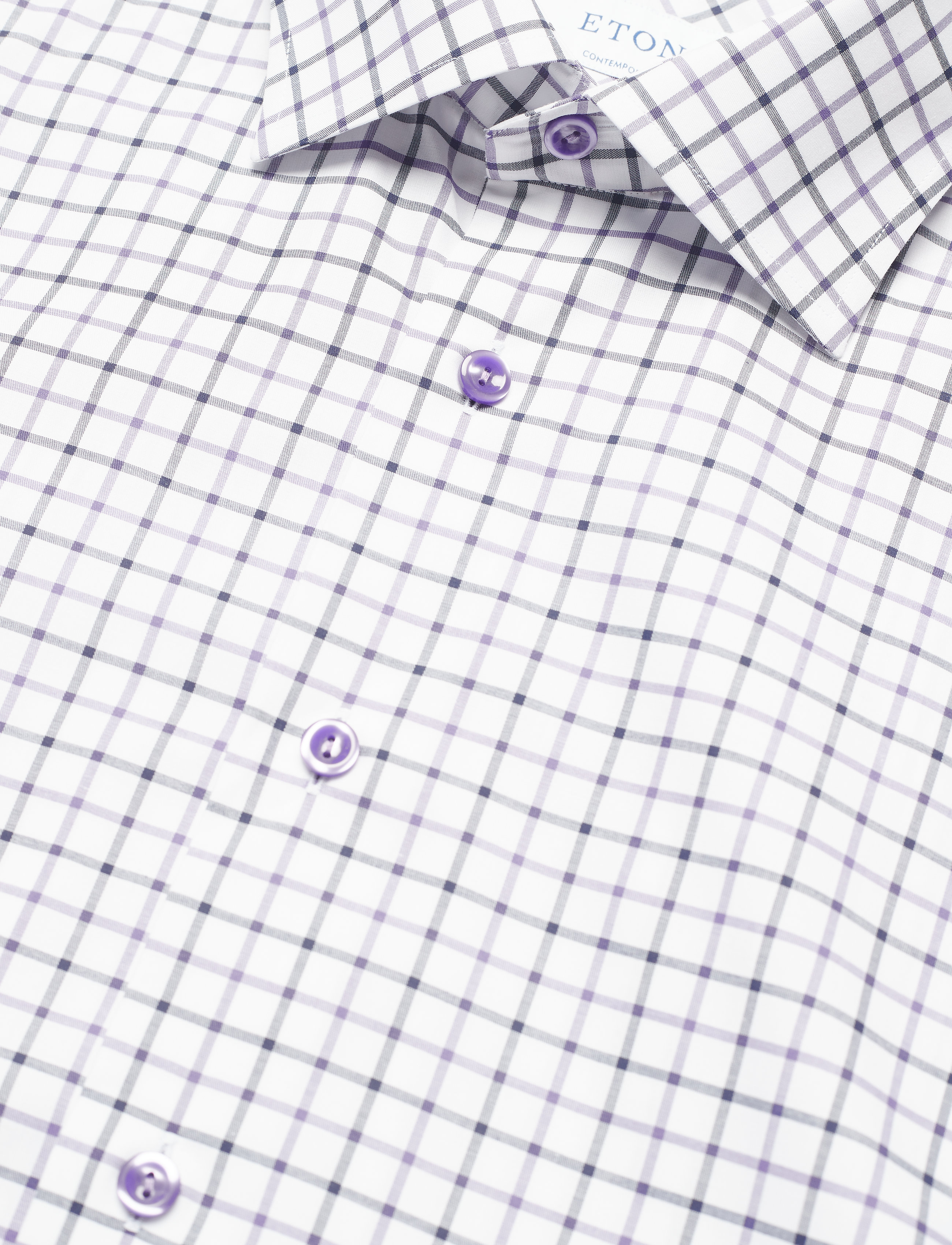 Eton - Contemporary fit Purple Lightweight Twill shirt - purple - 3