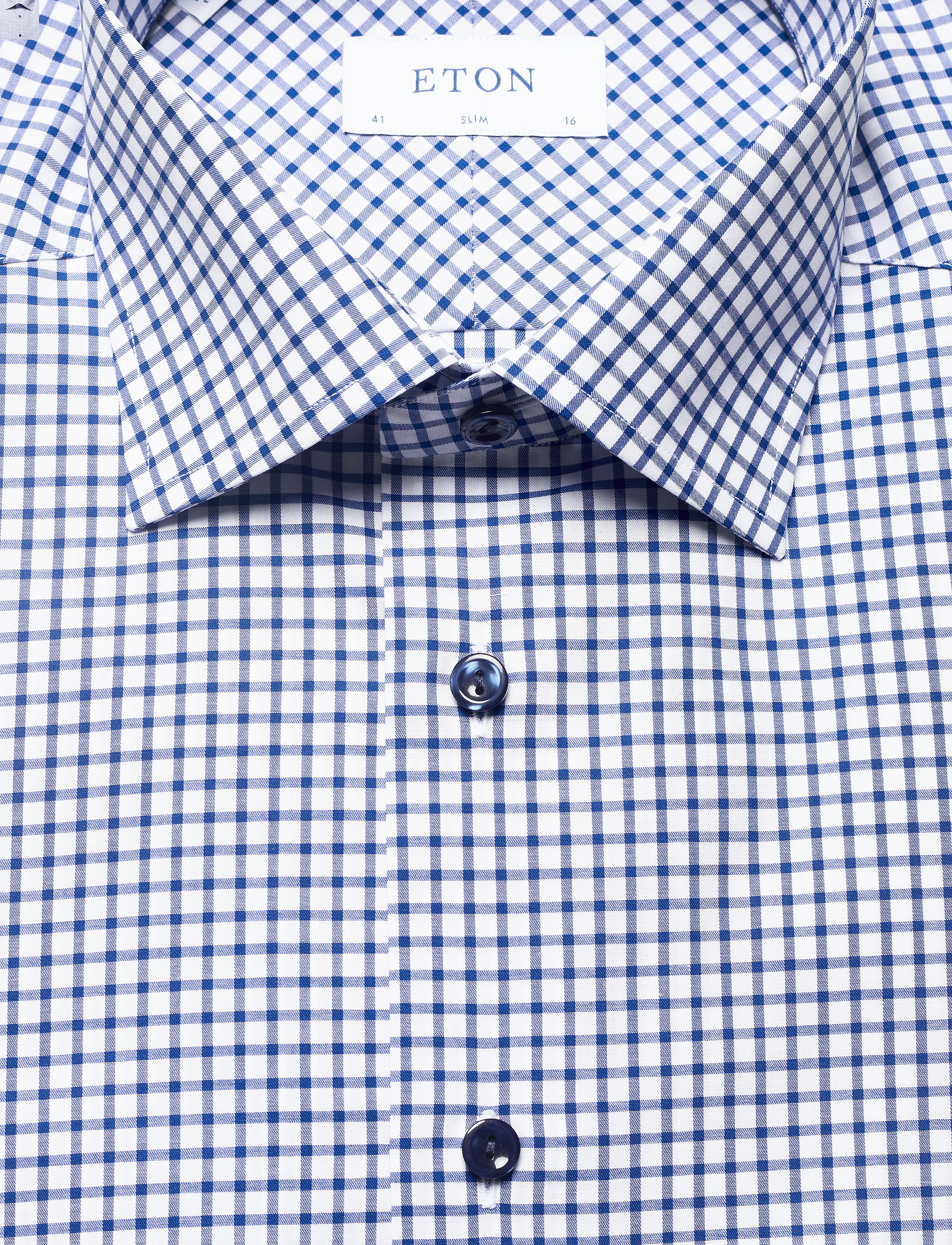 Eton - Slim fit Blue Lightweight Twill shirt - blue - 2