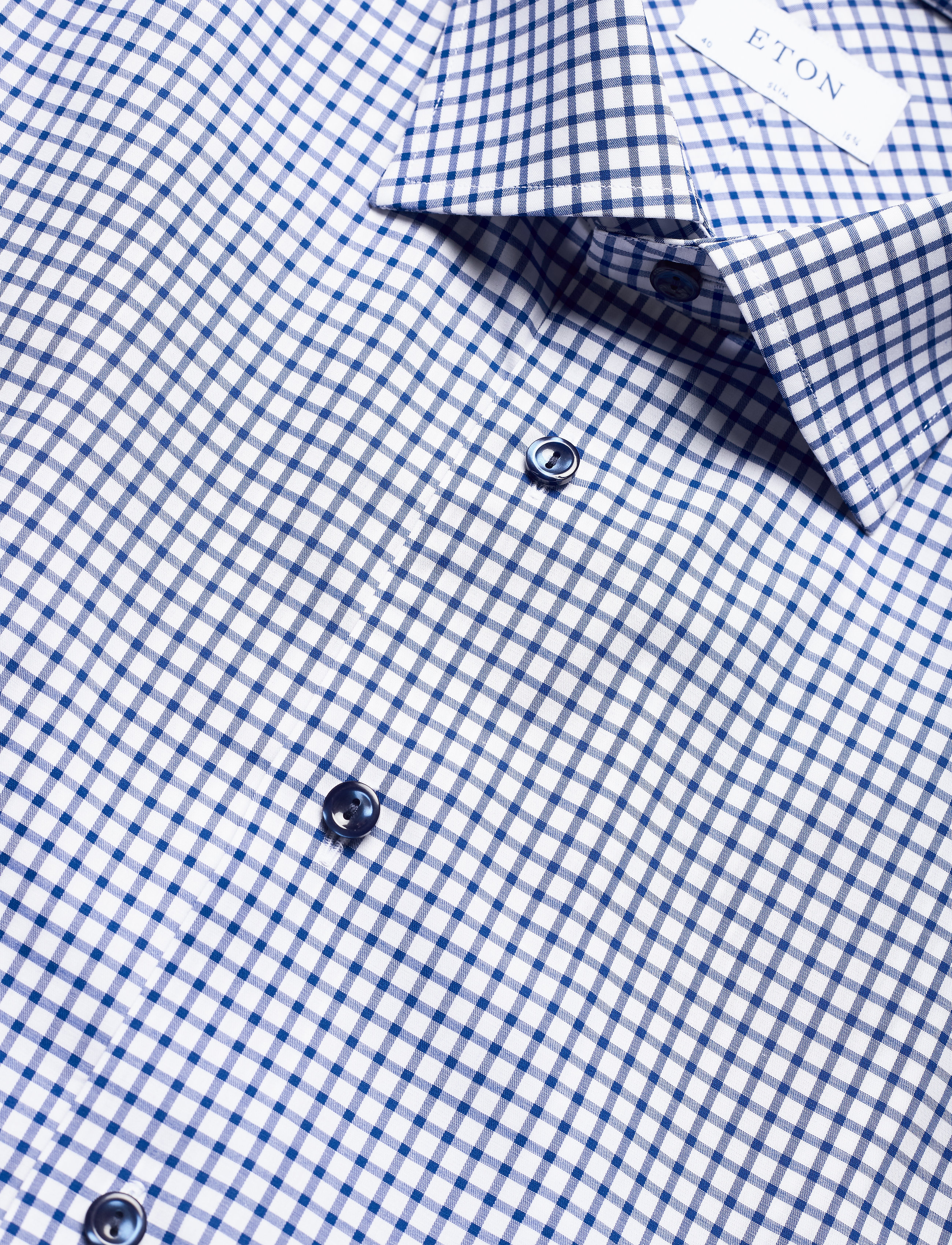 Eton - Slim fit Blue Lightweight Twill shirt - blue - 3