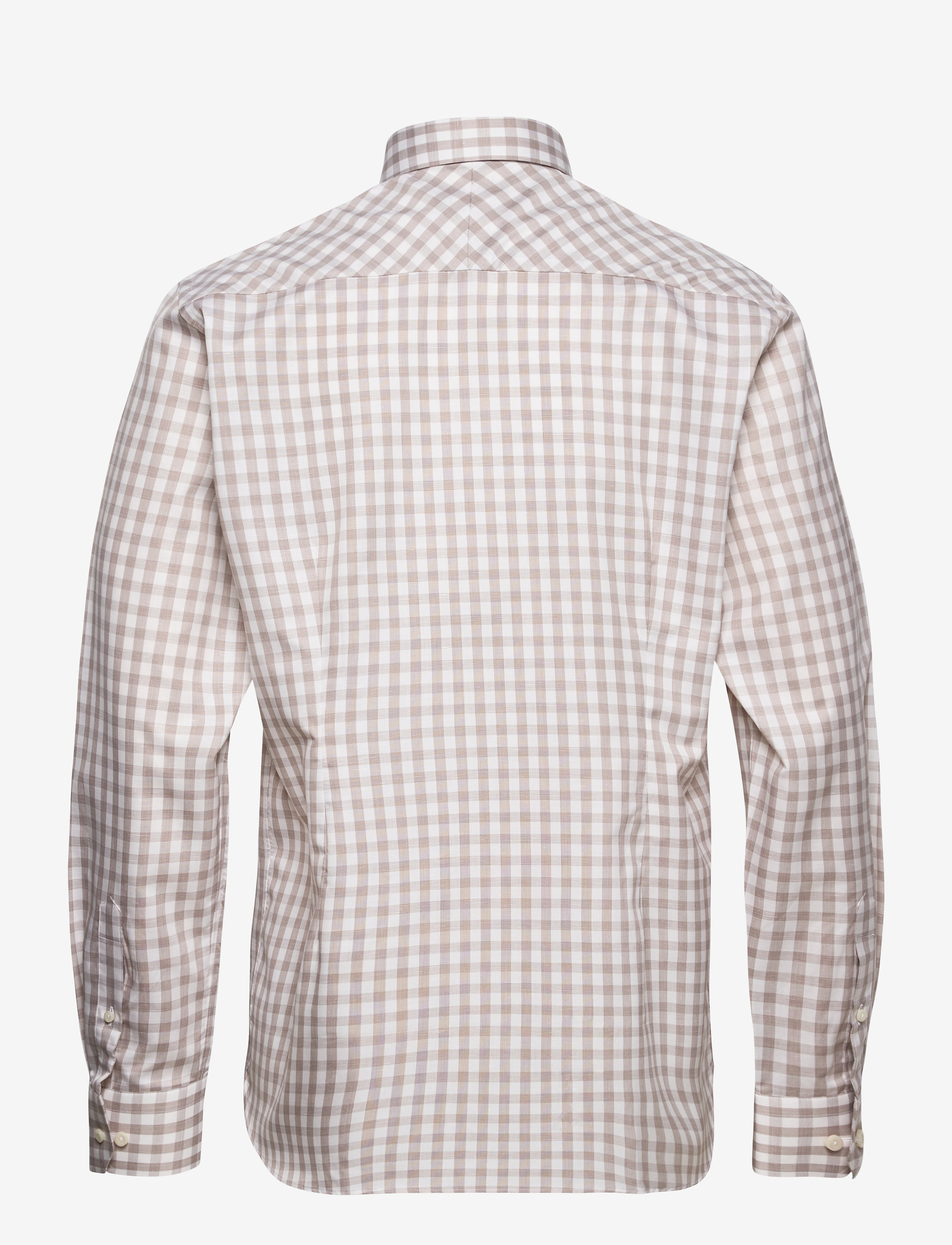 Eton - Contemporary fit Offwhite/Brown Texture Twill shirt - offwhite/brown - 1