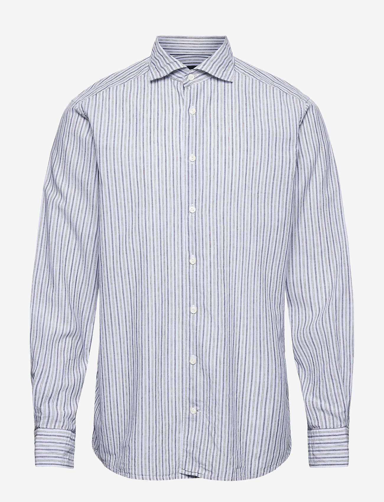 Eton - Contemporary fit Blue Cotton Linen Poplin shirt - blue - 0