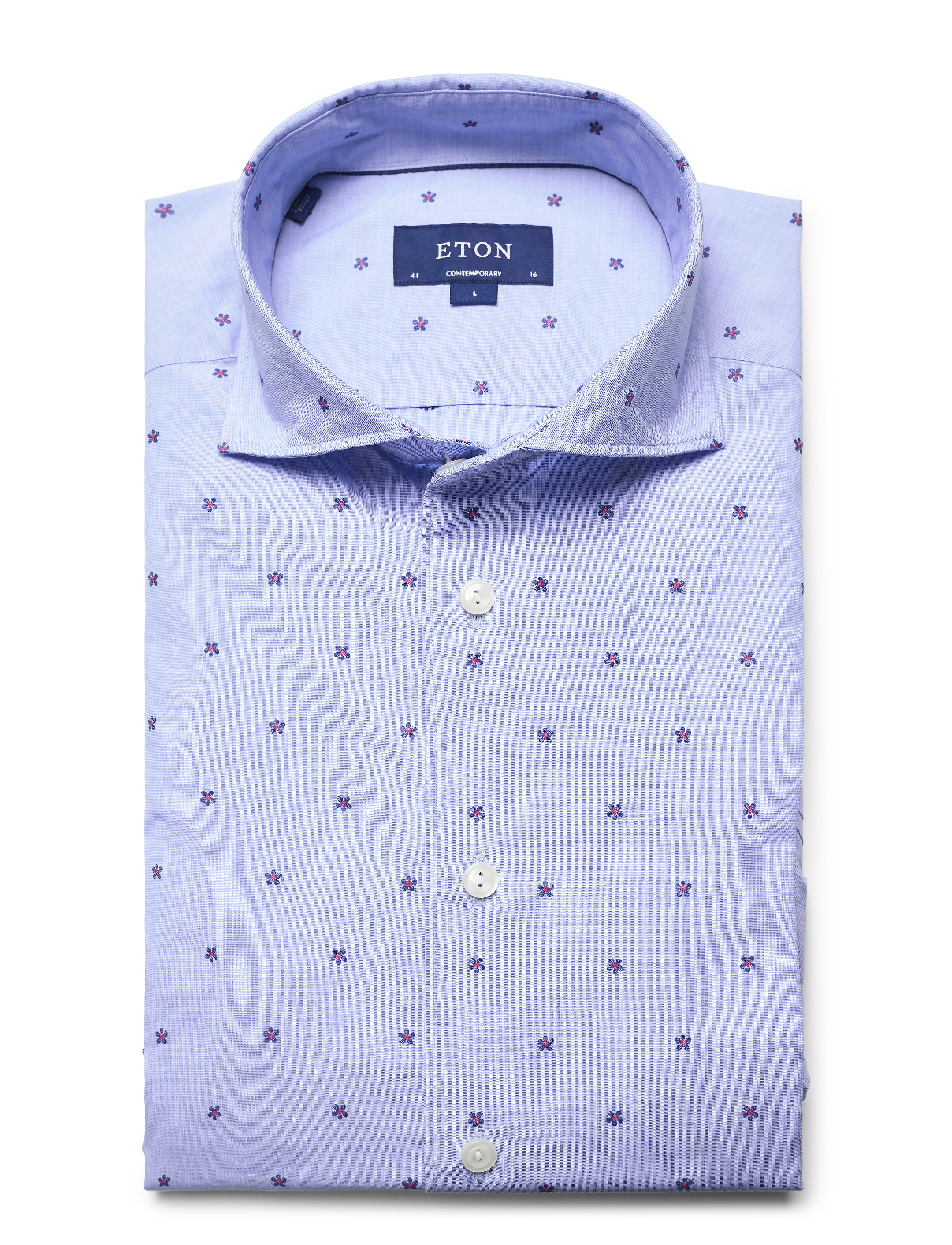 Eton - Contemporary fit Blue Signature Twill shirt - blue - 4