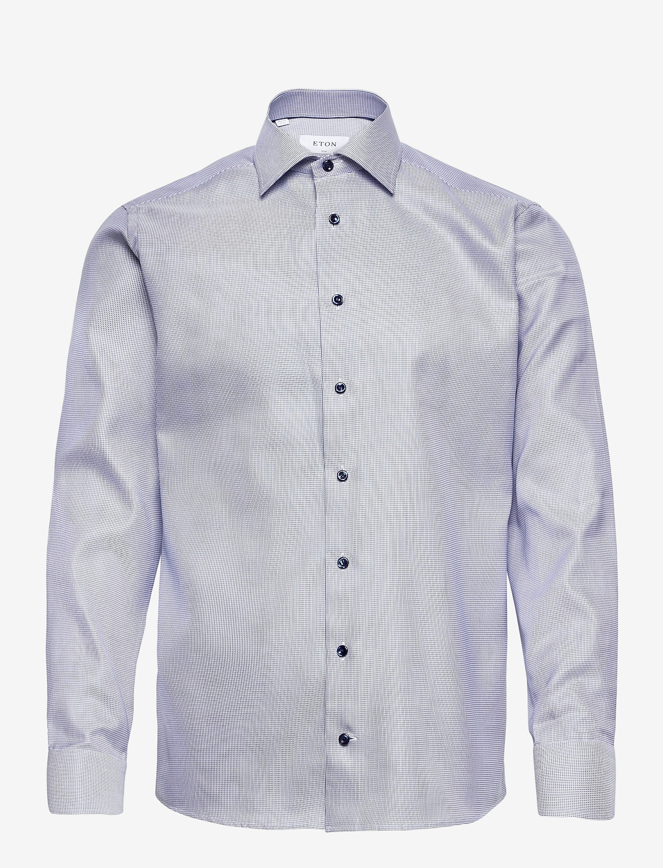 Eton - Slim fit Blue Textured Twill shirt - blue - 0
