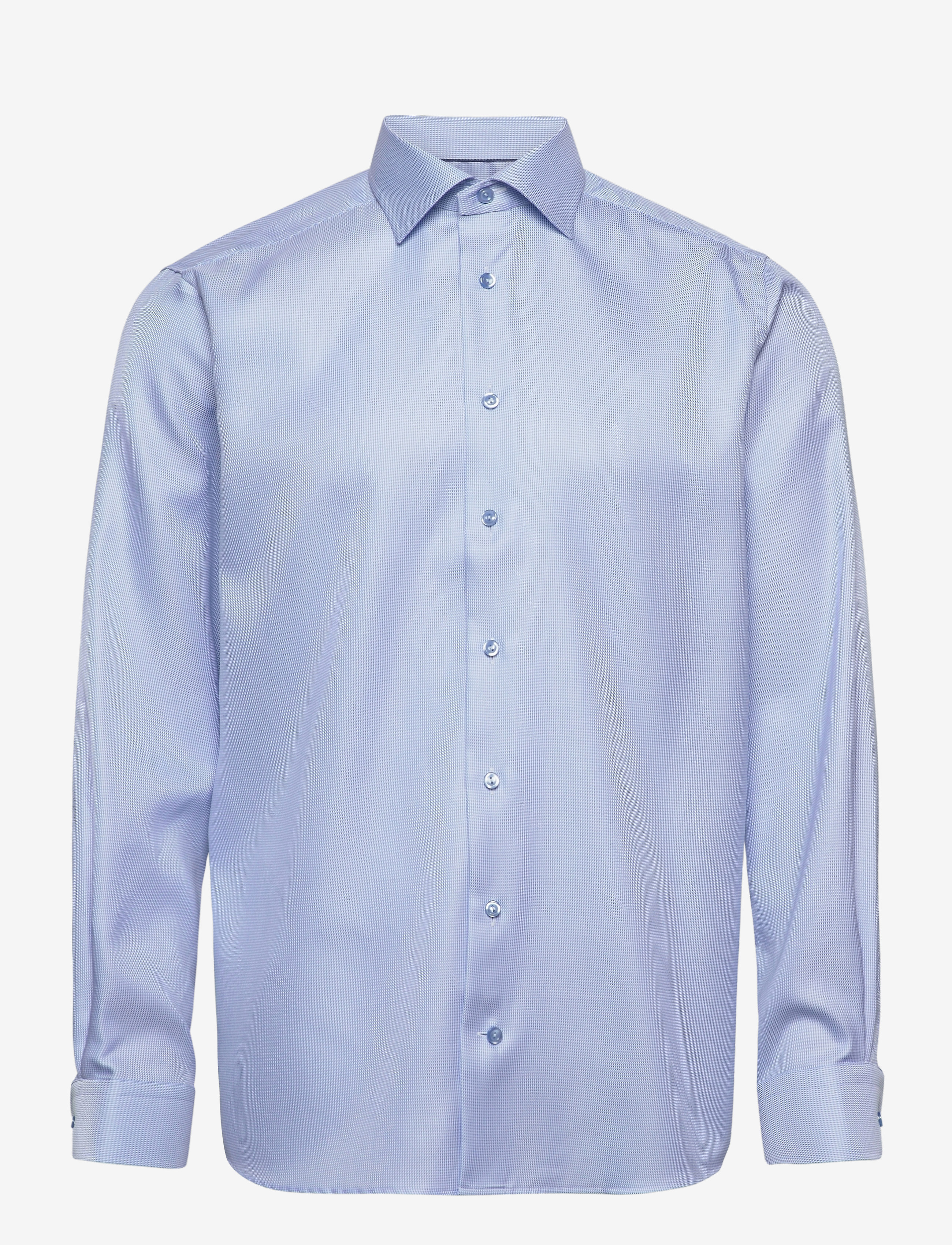 Eton - Contemporary fit Blue Textured Twill shirt - blue - 0