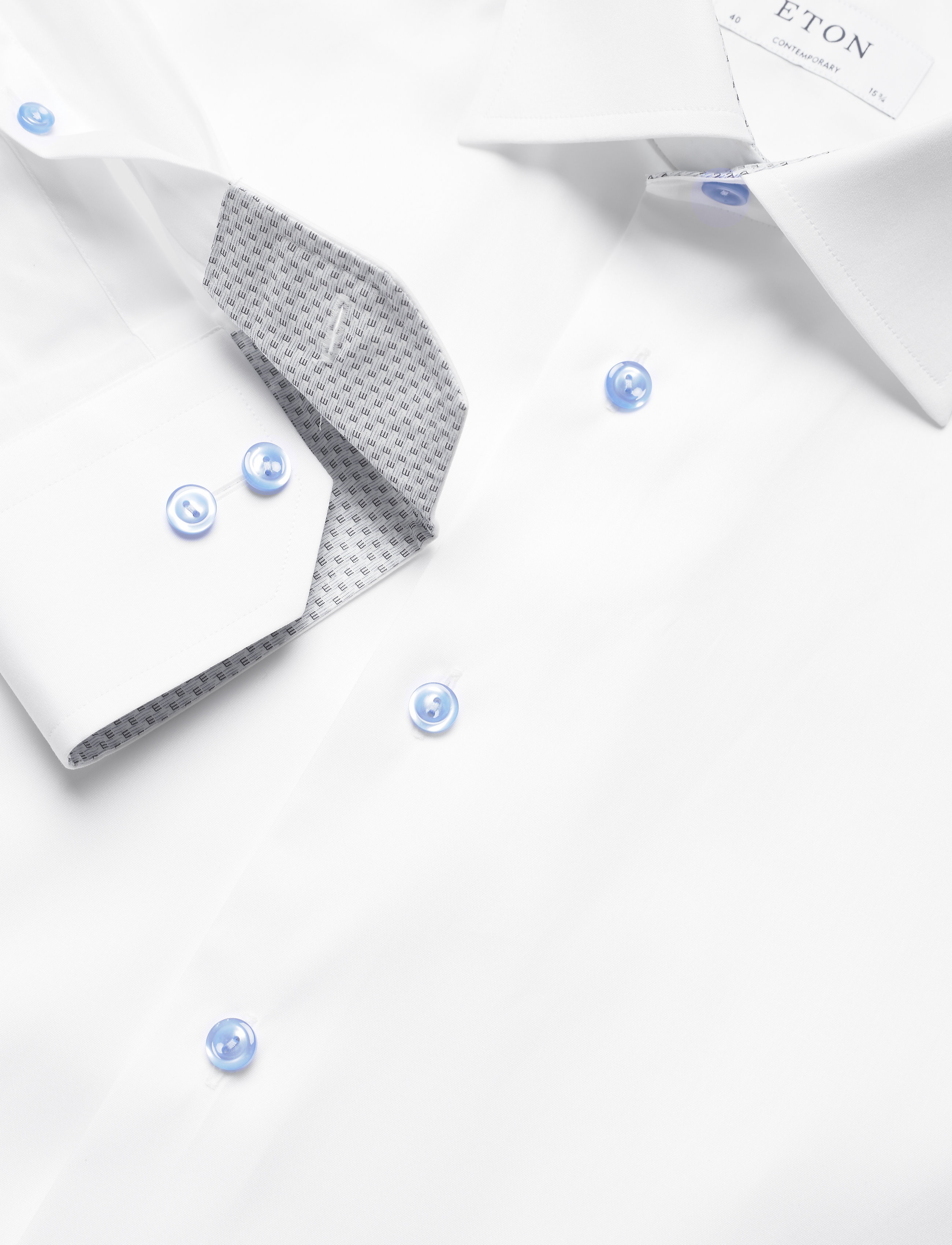 Eton - Contemporary fit shirt w/ contrast collar & cuff - white - 3
