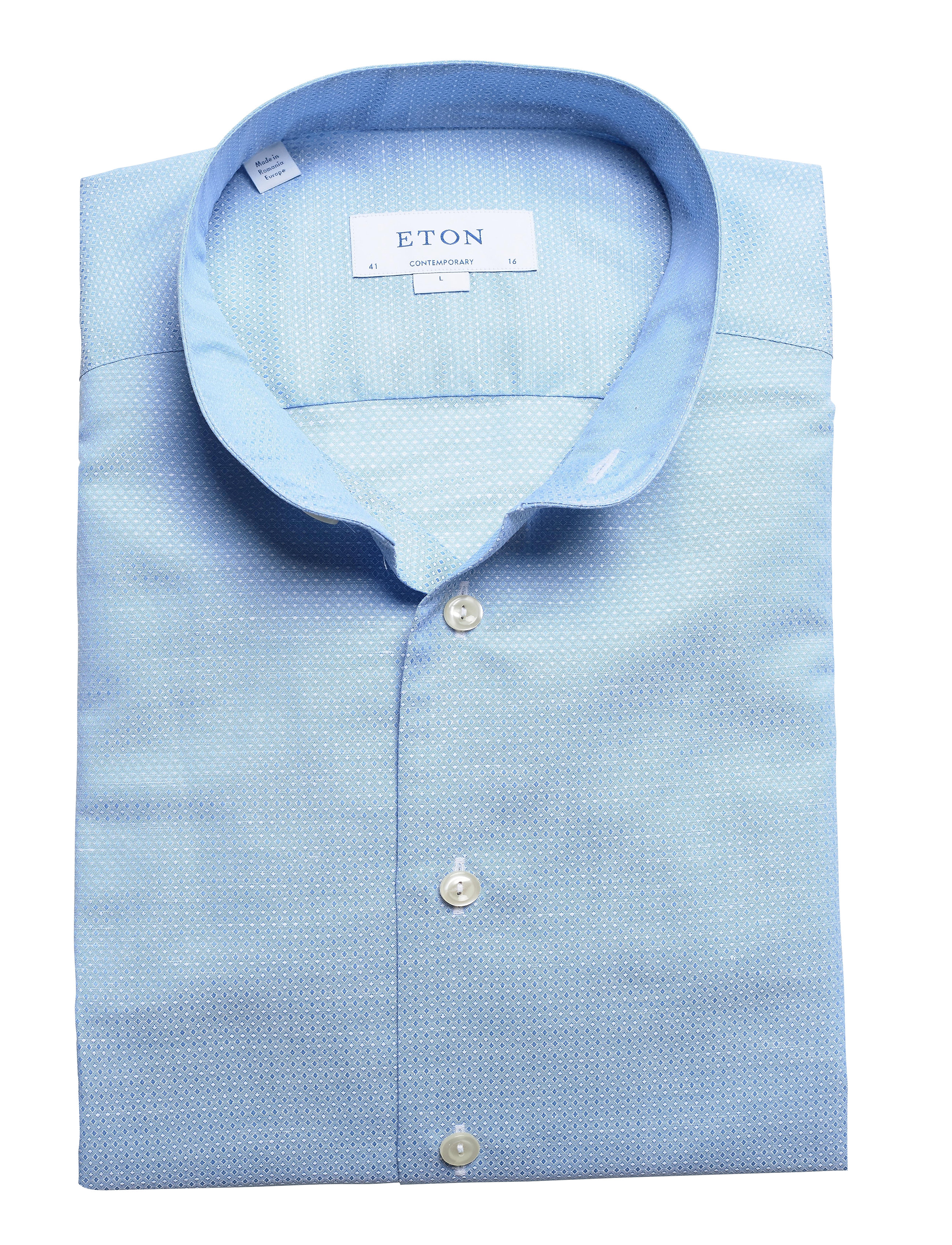 Eton - Contemporary fit Business Casual Poplin Shirt - blue - 4