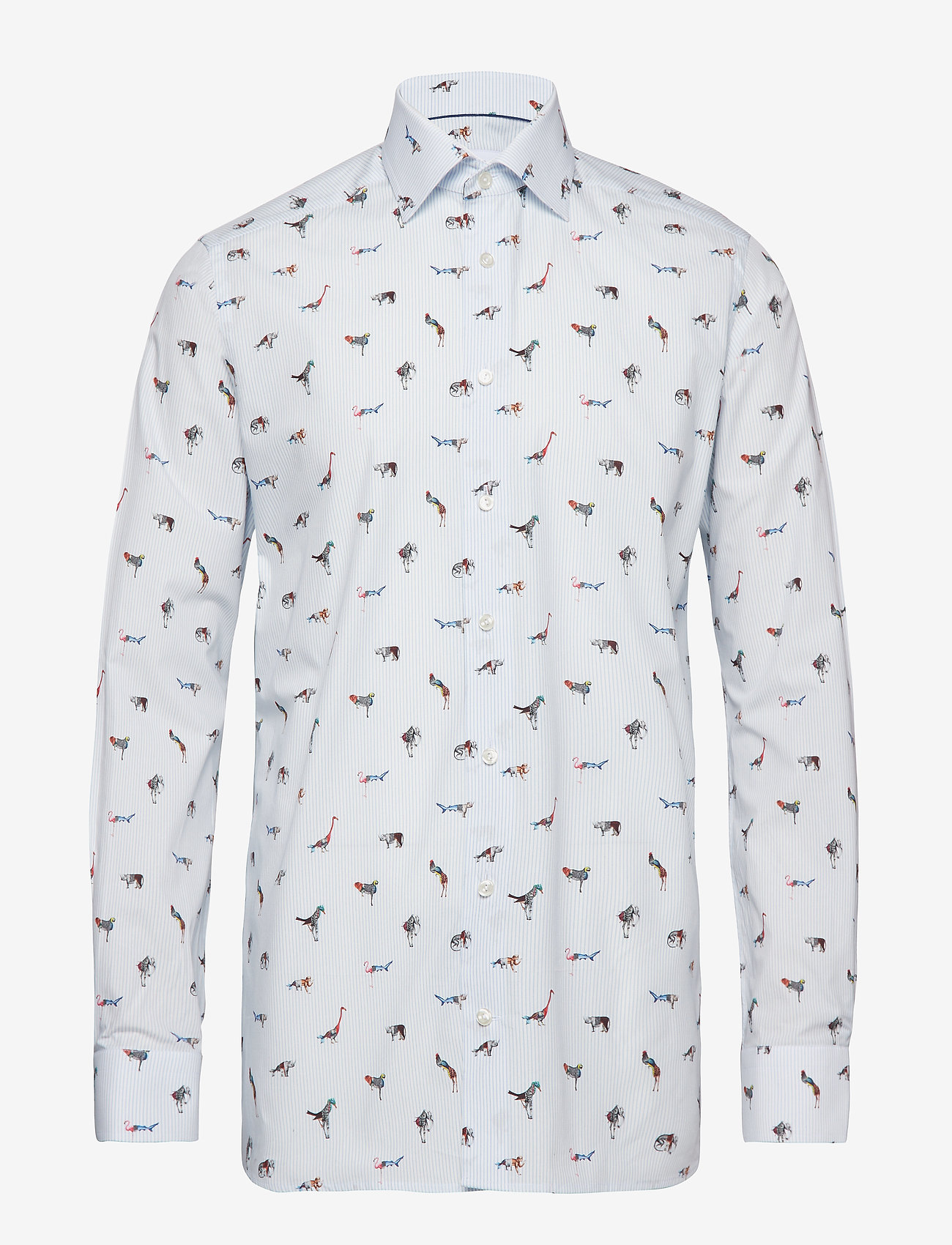 Eton - Striped Animal Print Shirt - Contemporary fit - blue - 0