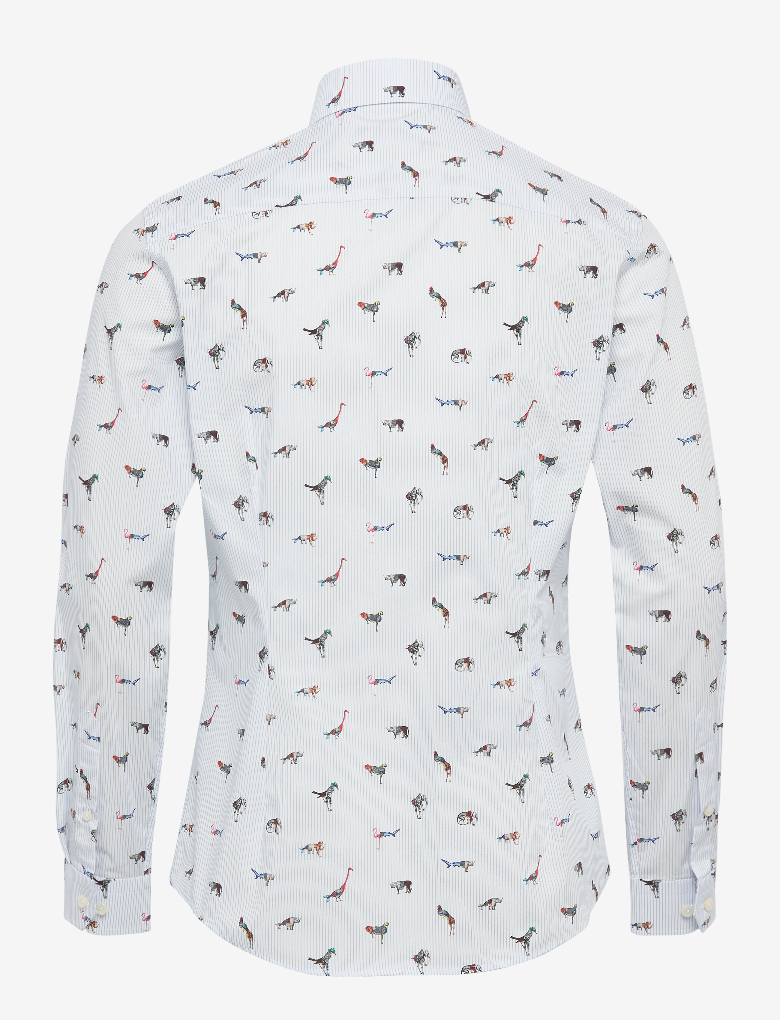 Eton - Striped Animal Print Shirt - blue - 1