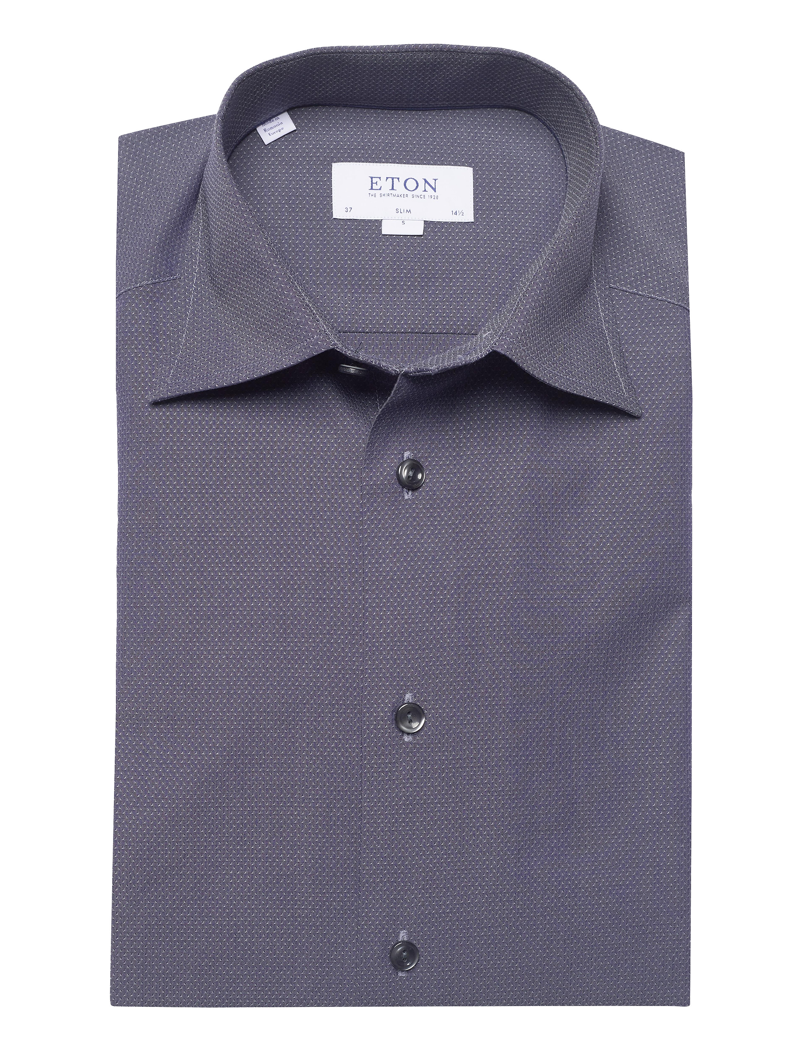 Eton - Grey Button-Under Poplin Shirt - grey - 4