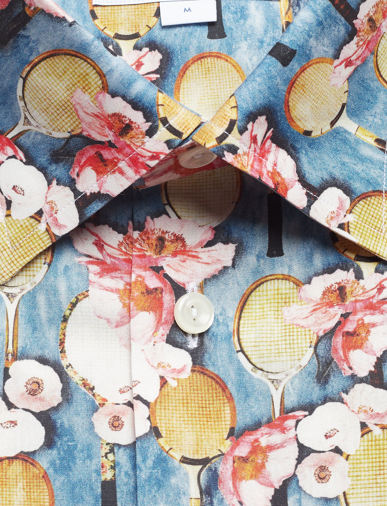 Eton - Tennis Racket Flower Print Poplin Shirt - blue - 2