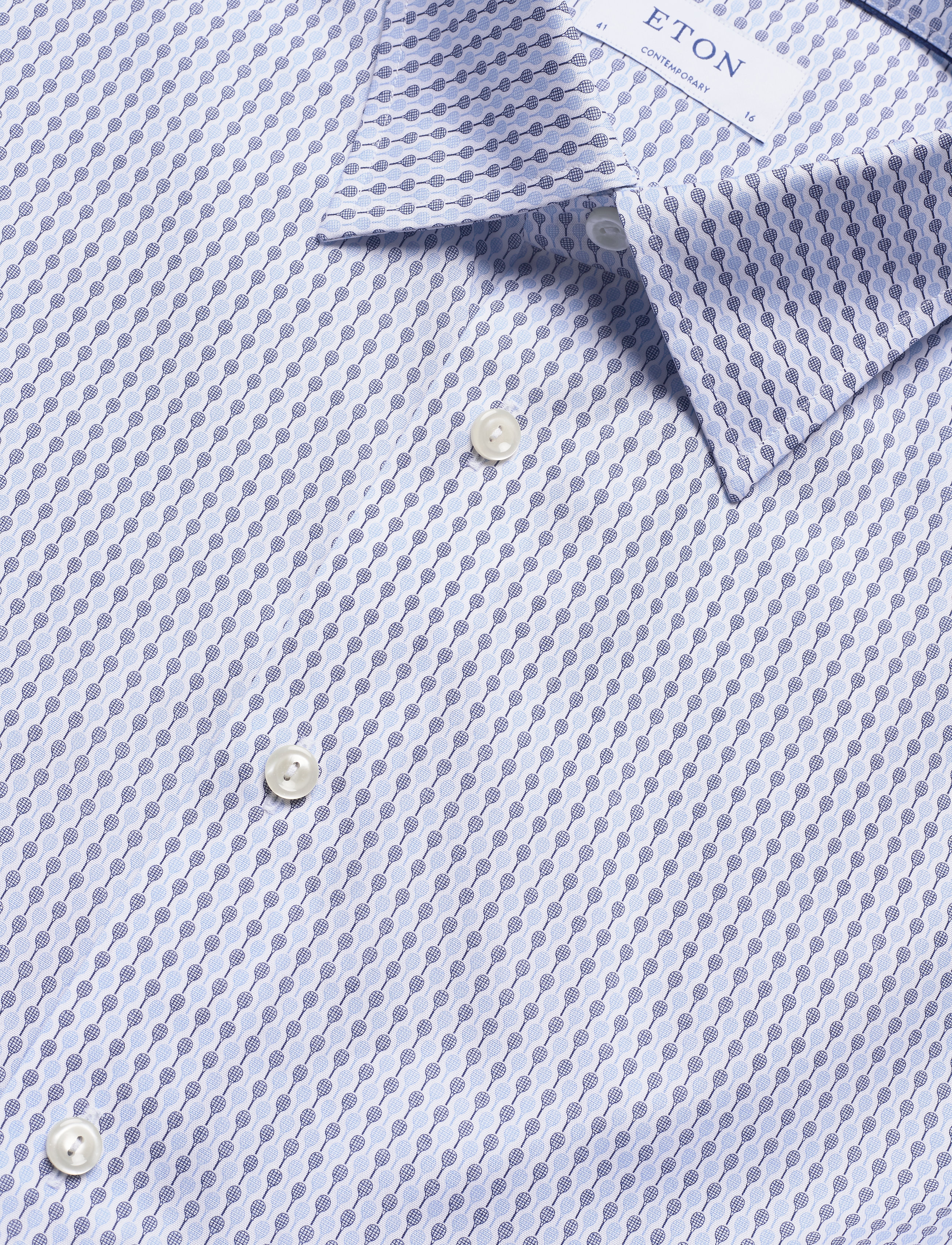 Eton - Tennis Racket Print Shirt - blue - 2