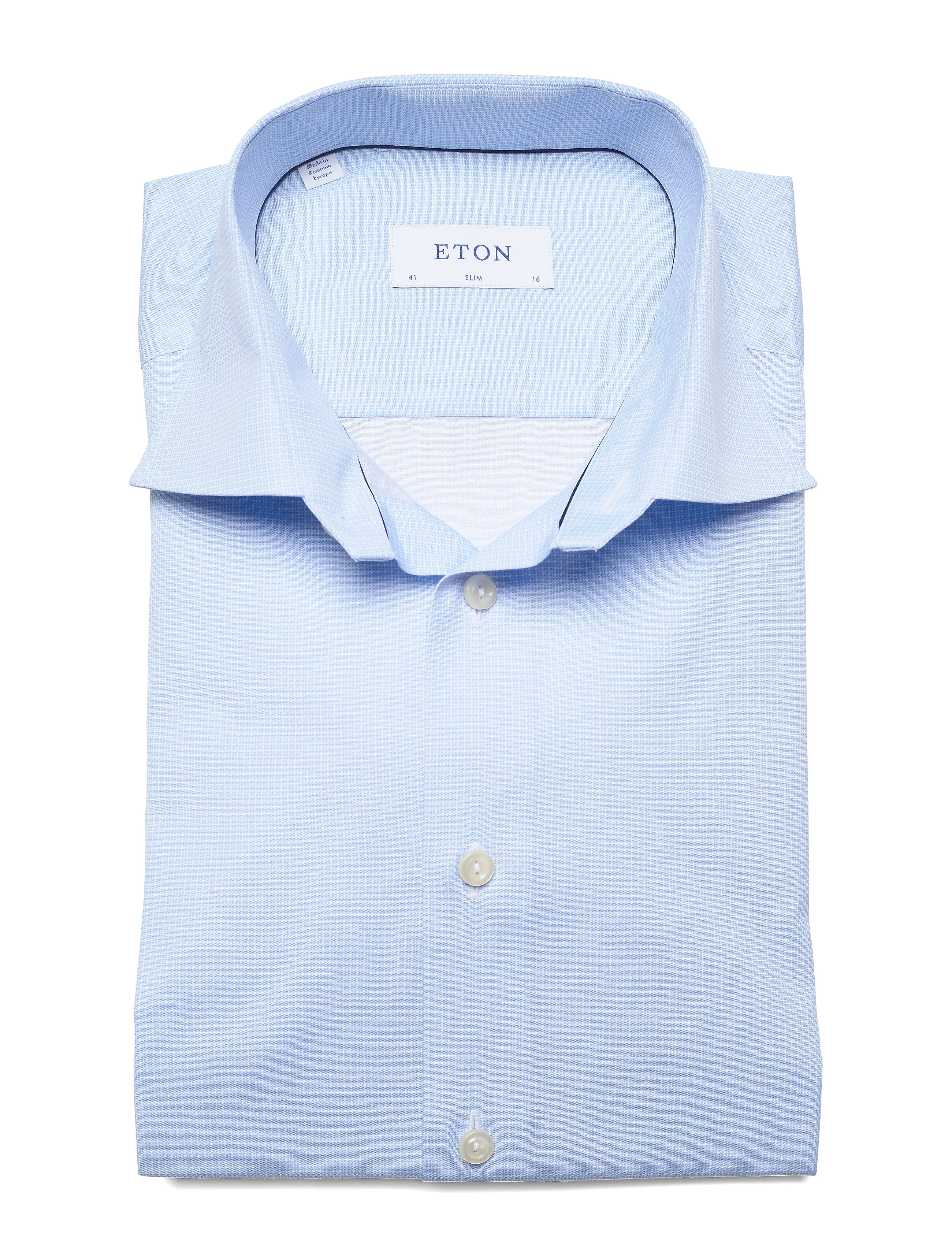 Eton - Tennis Micro Print Poplin Shirt - blue - 3