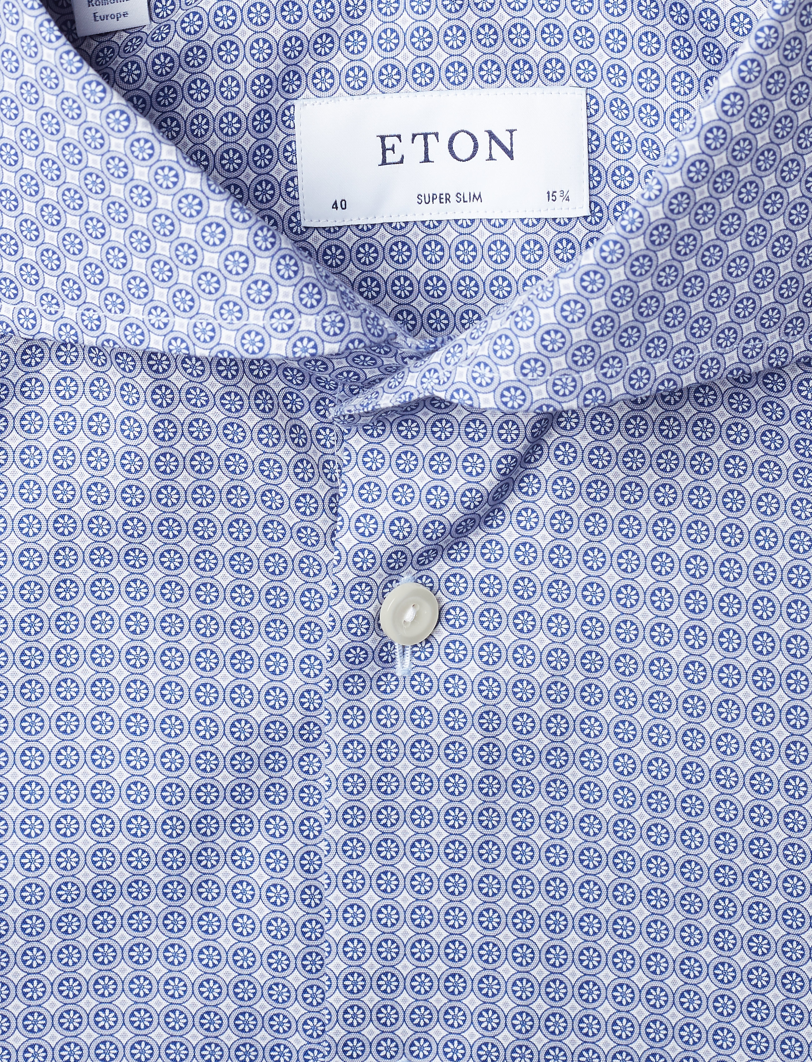 Eton - Geometric Print Shirt - blue - 2