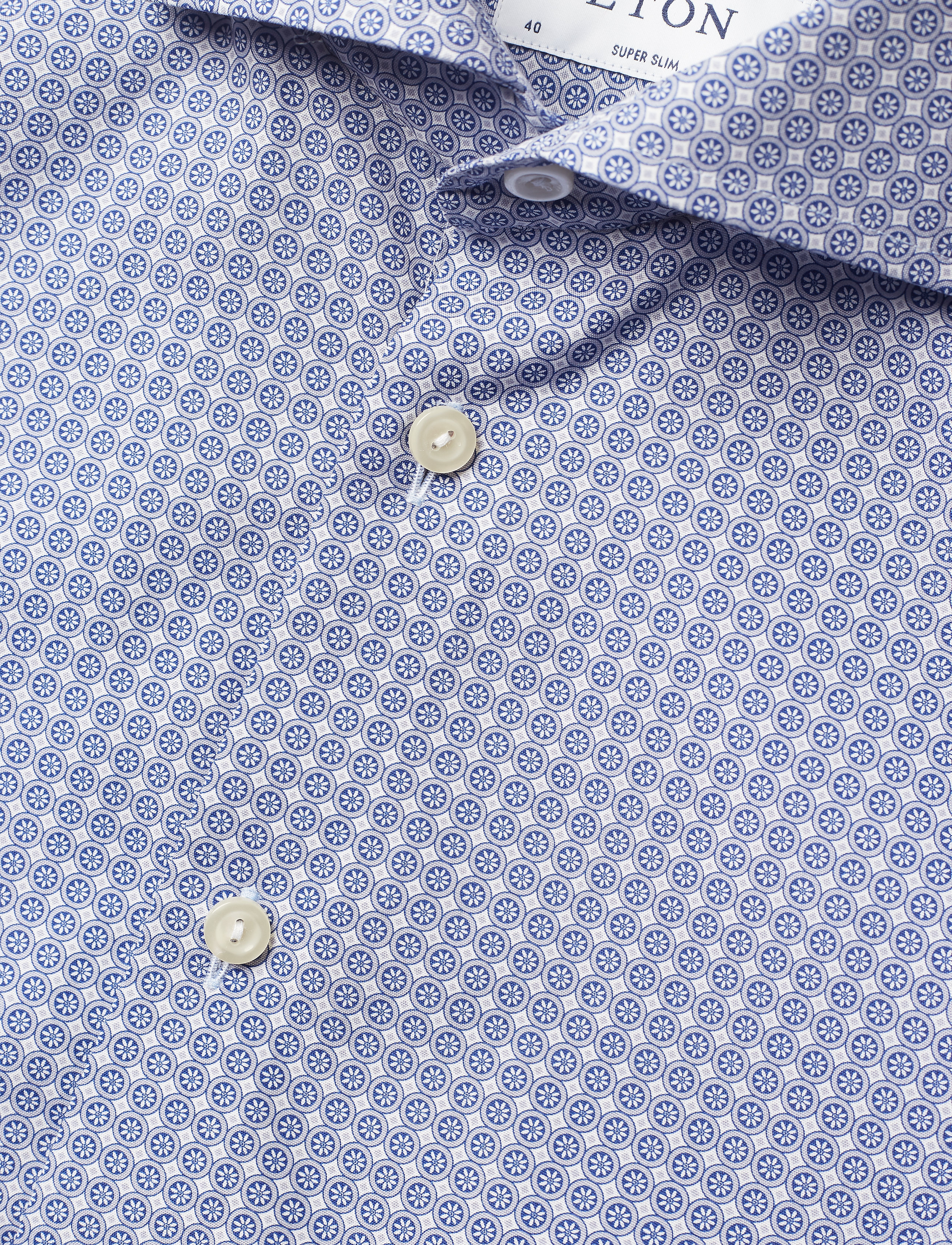 Eton - Geometric Print Shirt - blue - 3