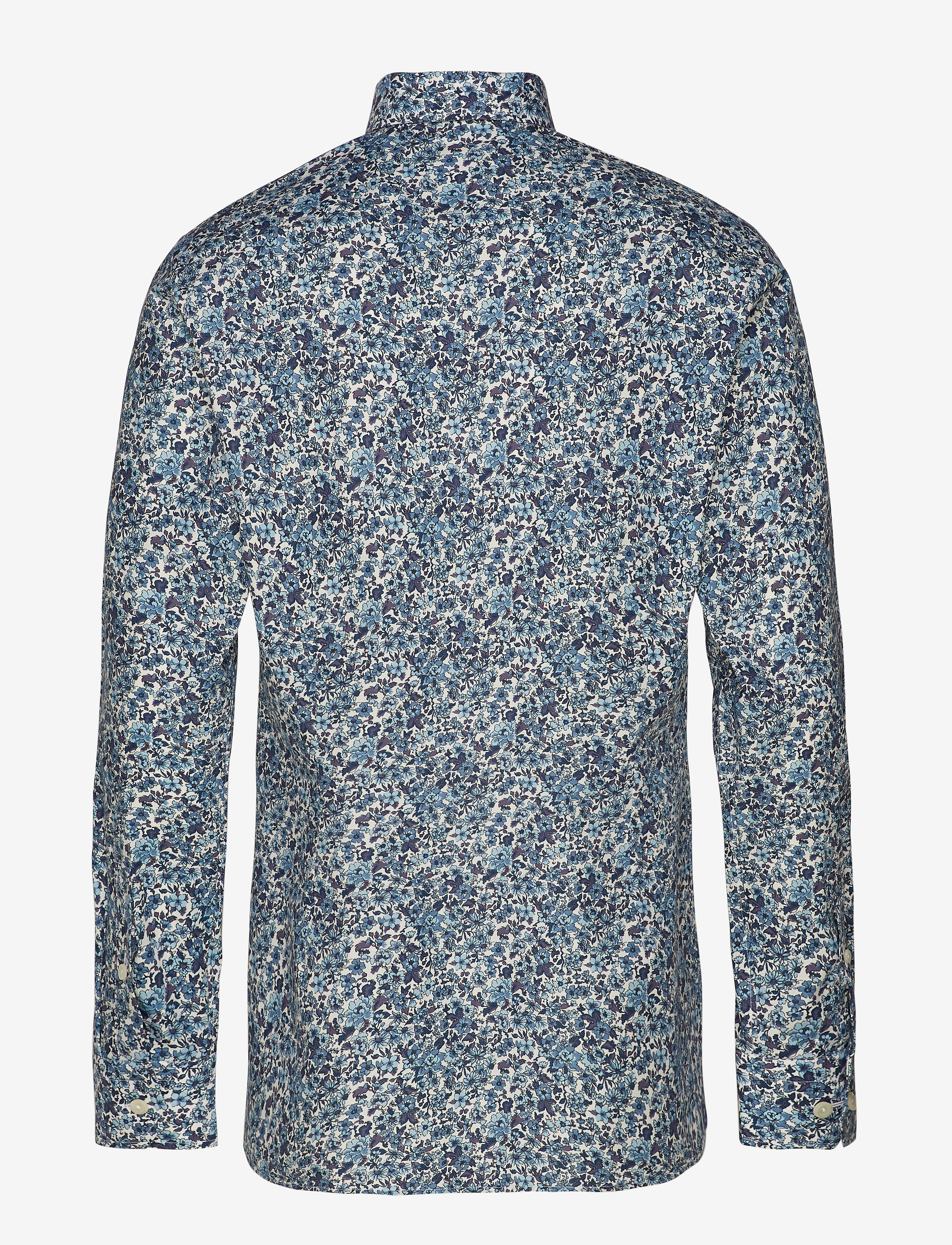 Eton - Floral Print Poplin Shirt - blue - 1