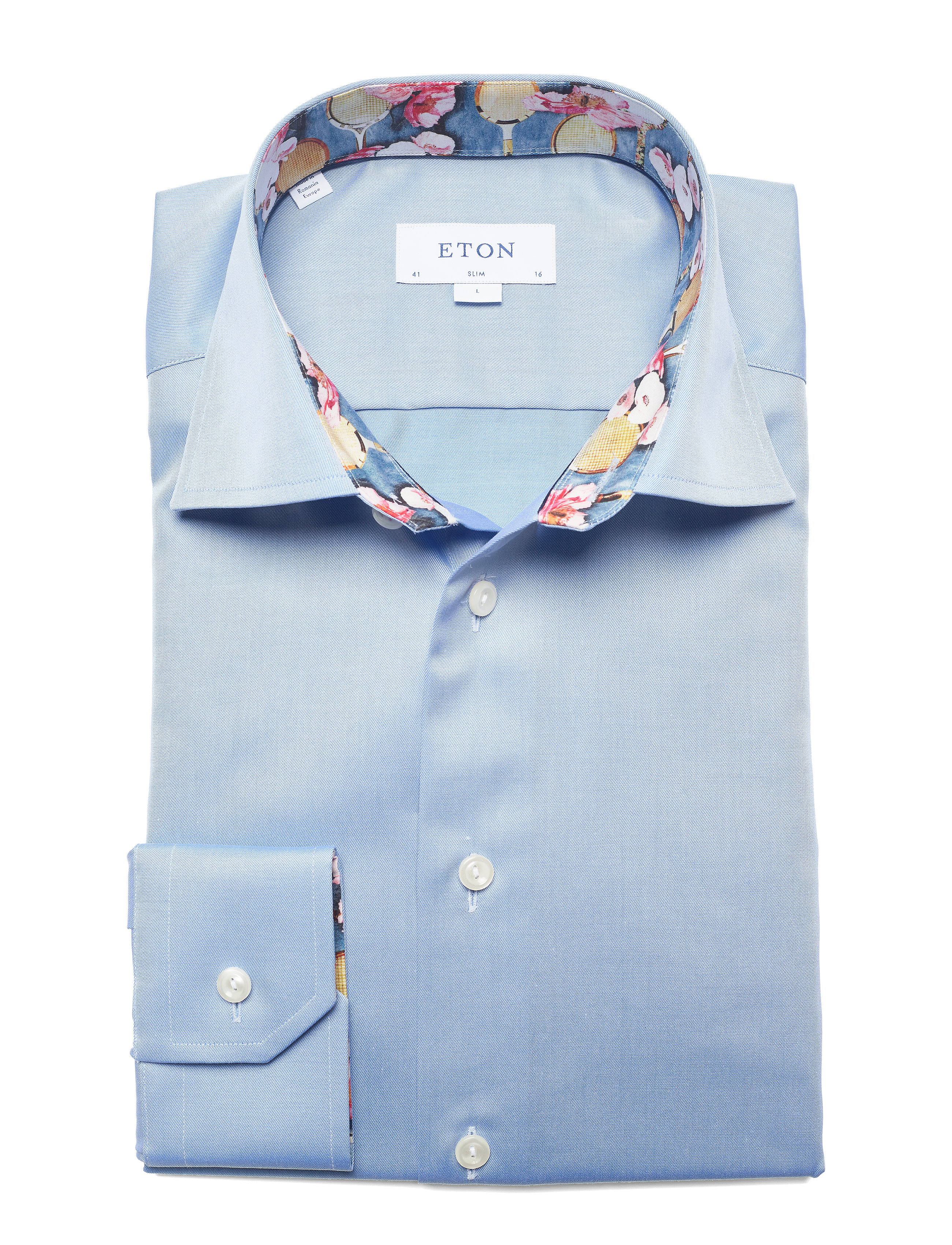 Eton - Twill Shirt - Tennis Print Details - blue - 3