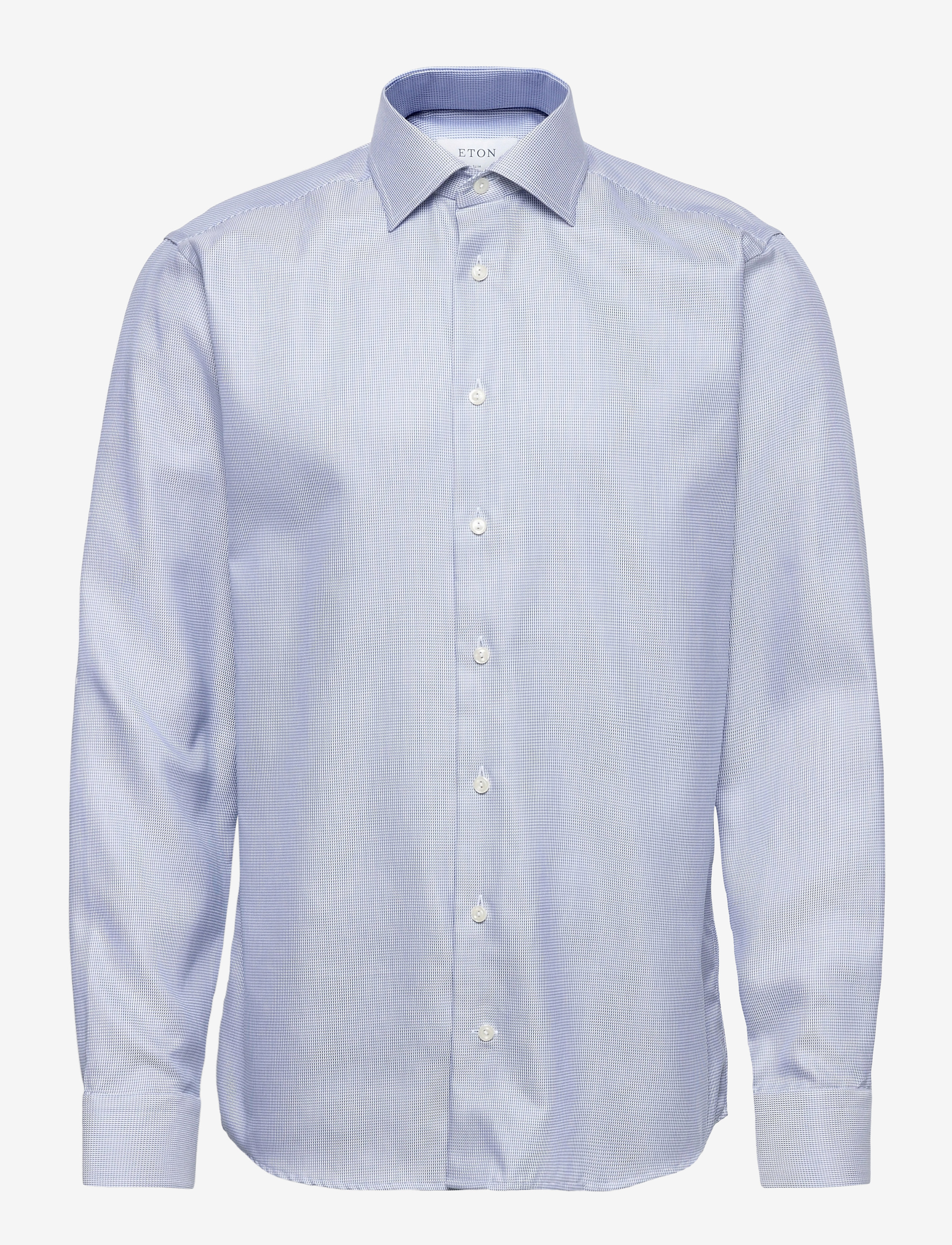 Eton - Slim fit Blue Textured Twill shirt - blue - 0