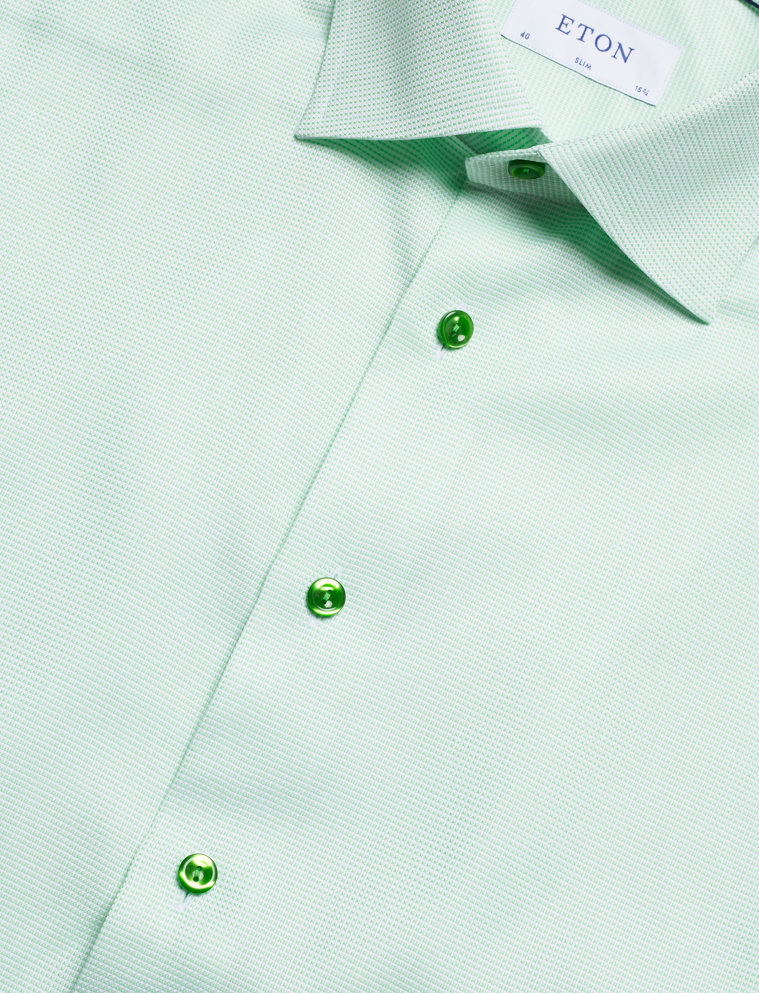 Eton - Slim fit Business Signature Twill Shirt - green - 3