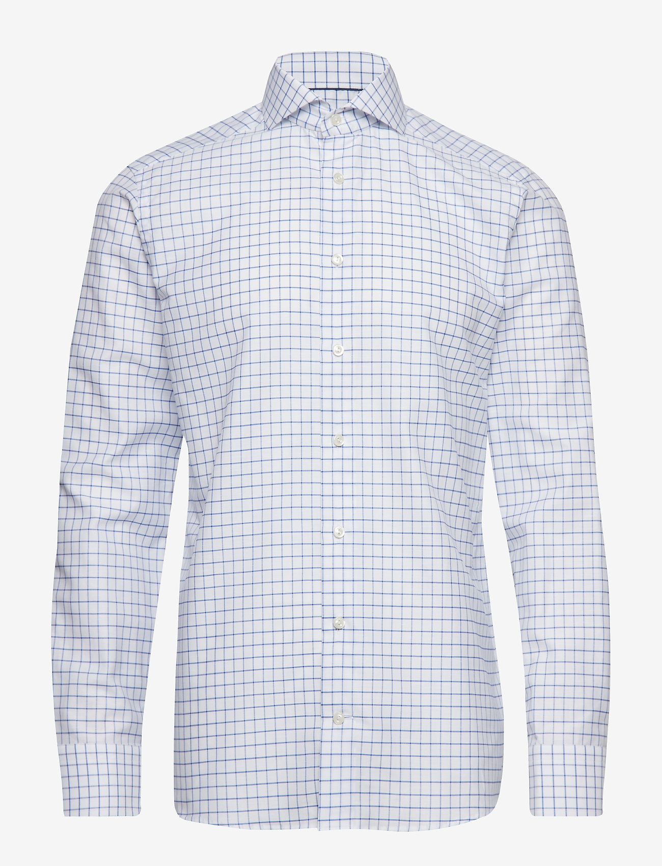 Eton - Checked Cotton & Linen Shirt - blue - 0