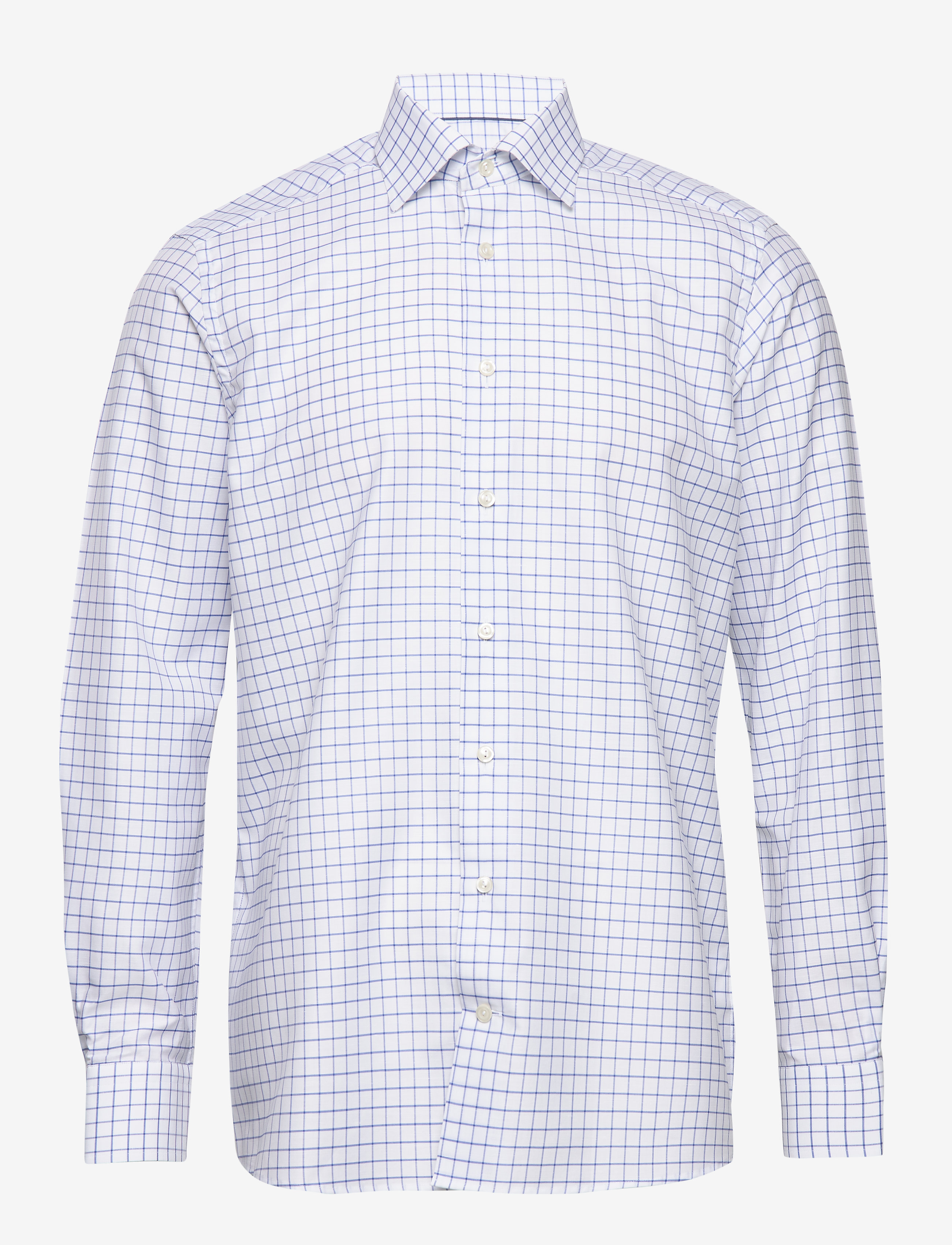 Eton - Checked Cotton & Linen Shirt - blue - 0