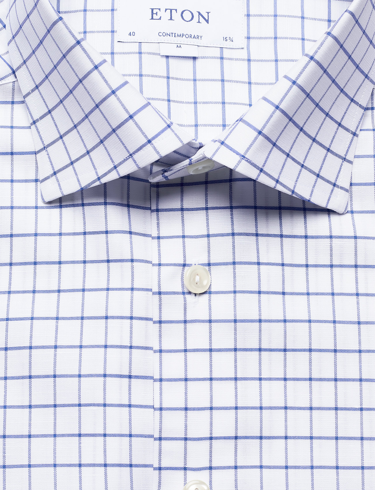 Eton - Checked Cotton & Linen Shirt - blue - 2