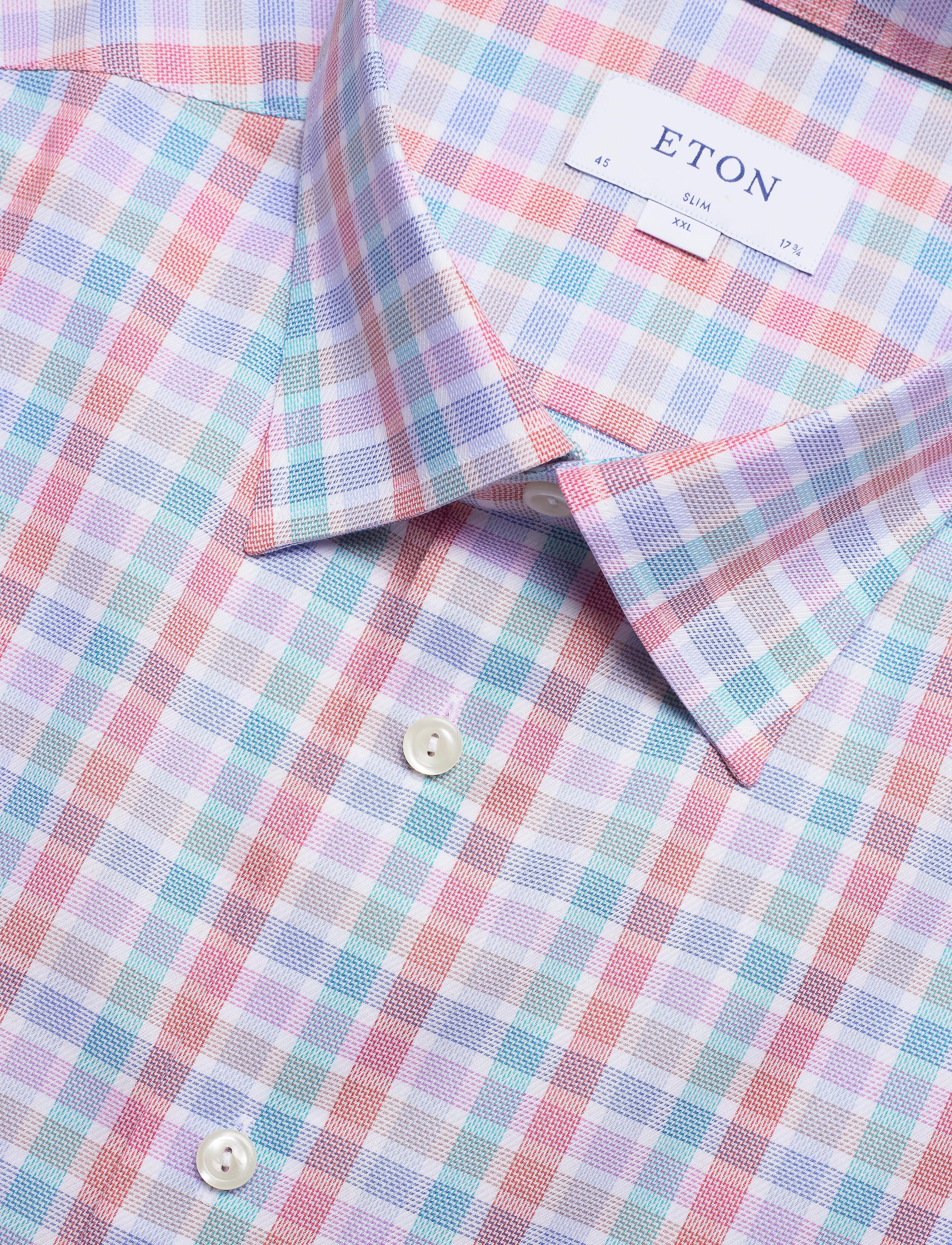 Eton - Slim fit Business Casual Twill Shirt - green - 4