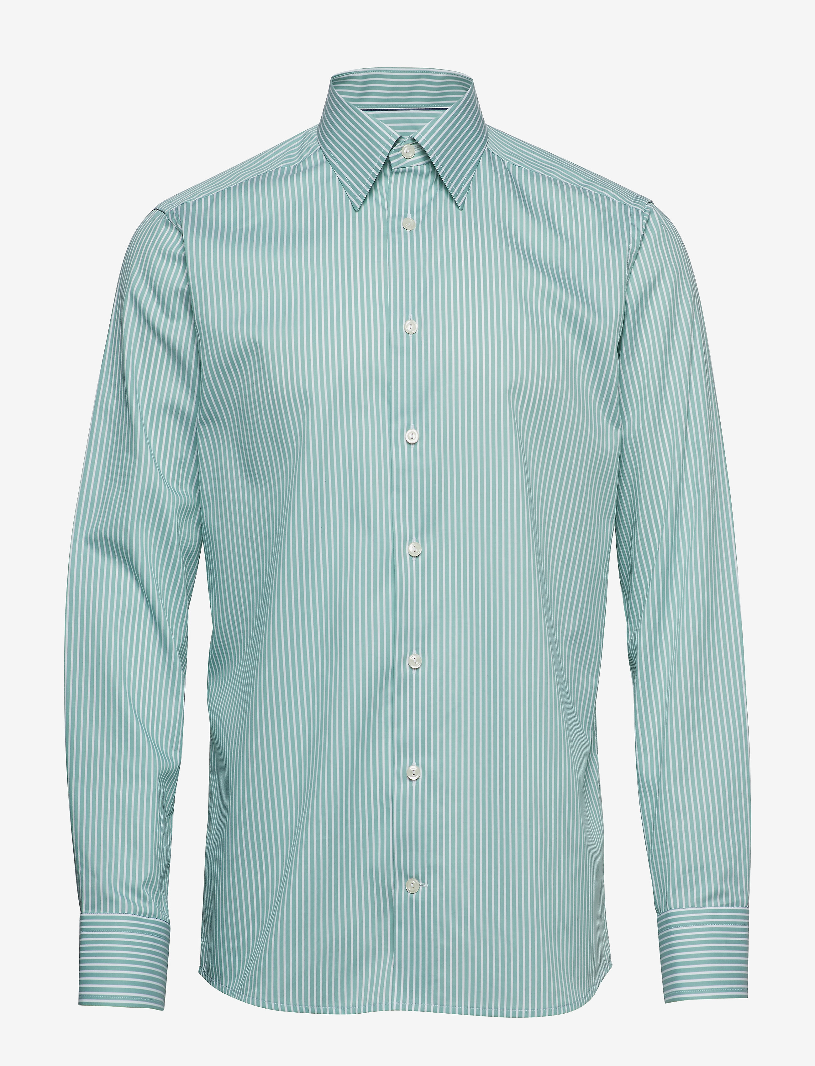 Eton - Striped Natural Stretch Shirt - green - 0