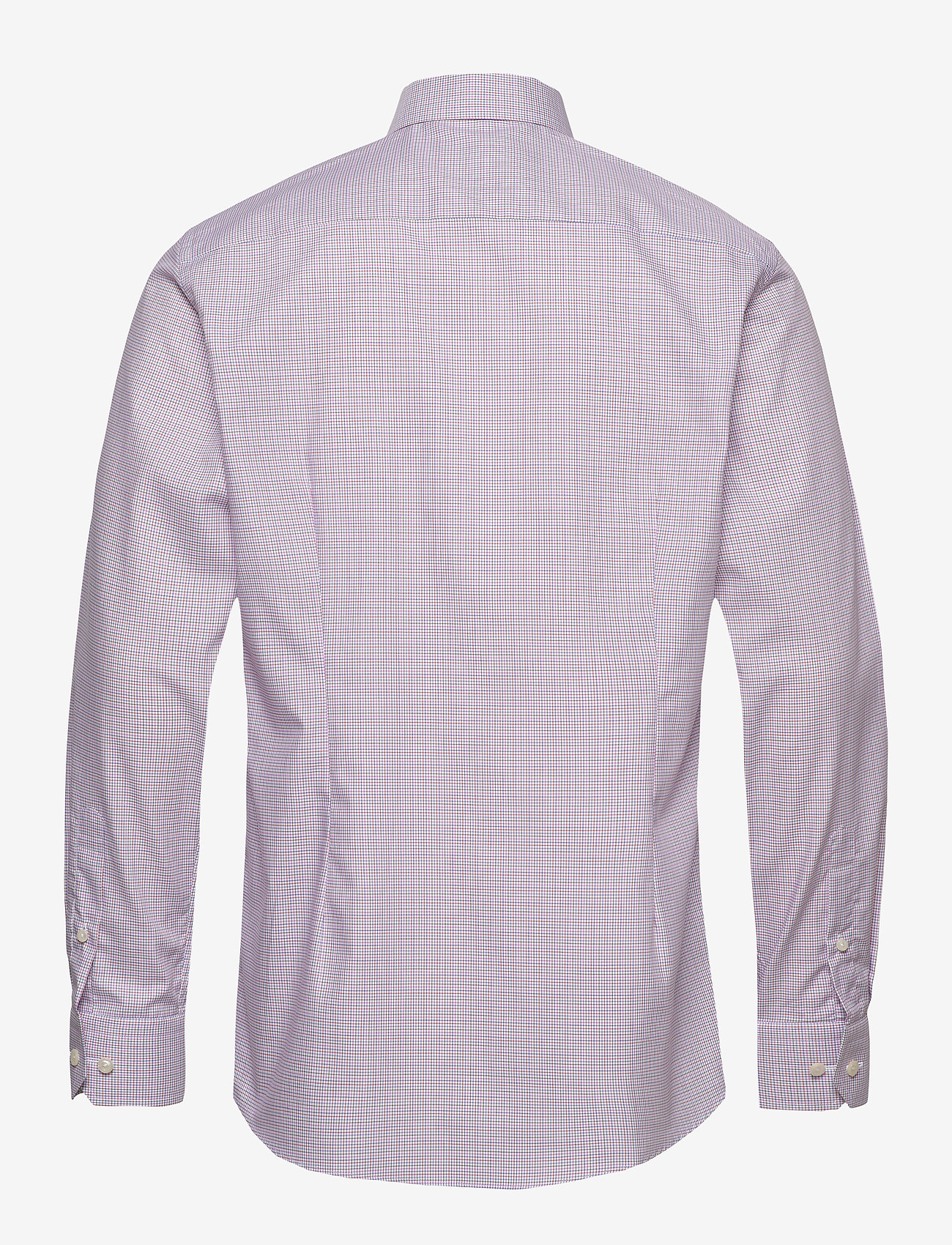 Eton - Checked Lighweight Twill Shirt With Button Under Collar - pink/red - 1