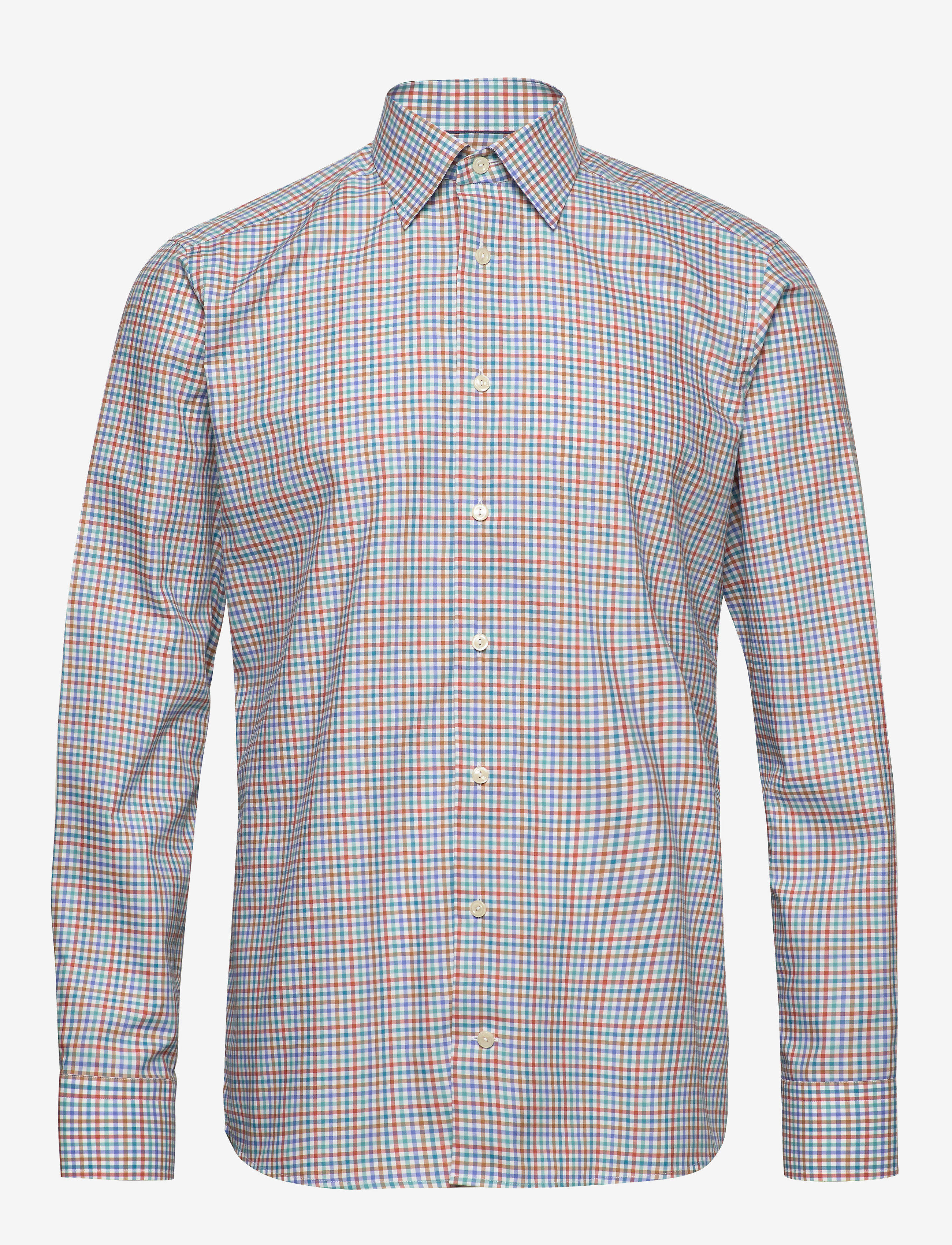Eton - Gingham Check Poplin Shirt - green - 0