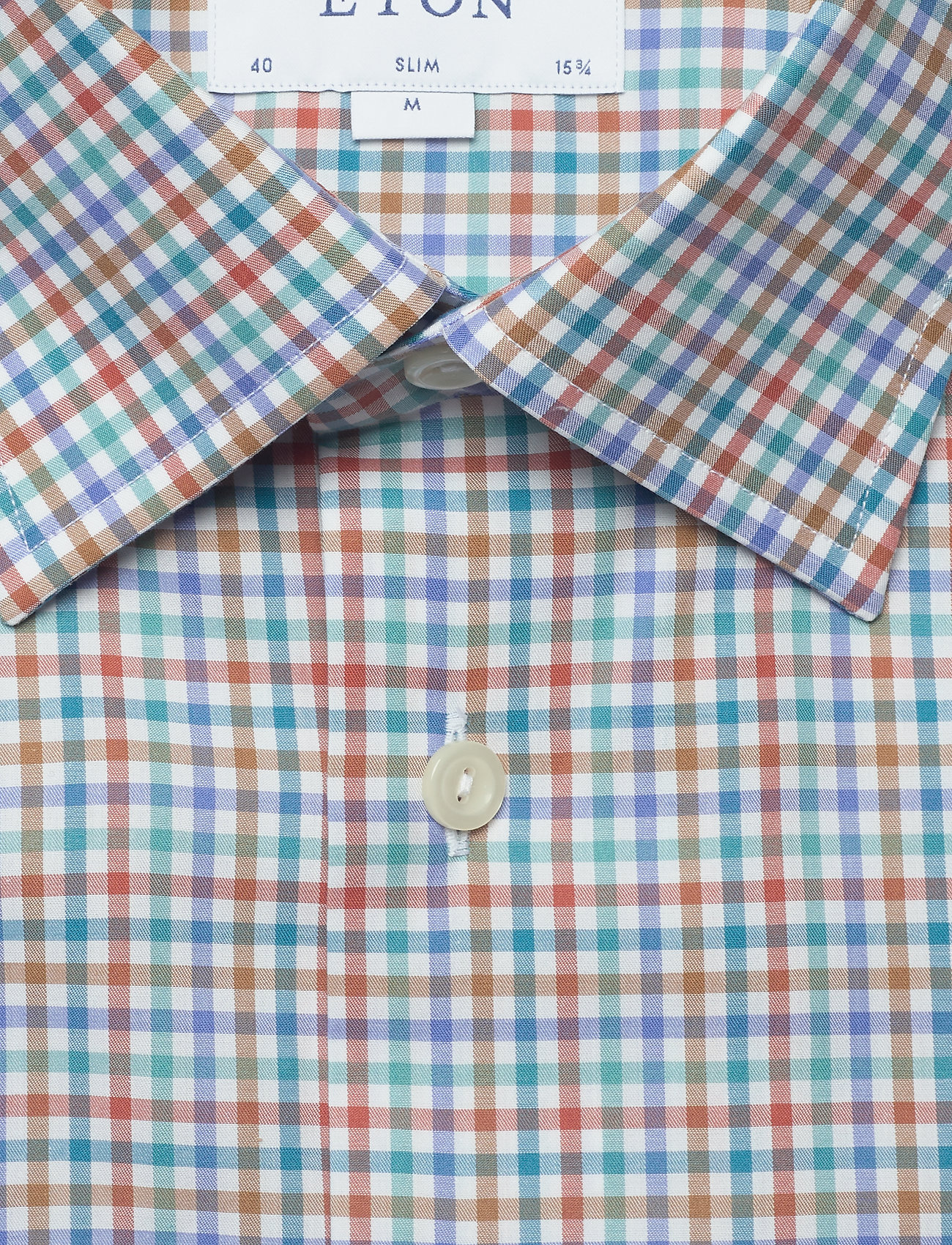 Eton - Gingham Check Poplin Shirt - green - 2