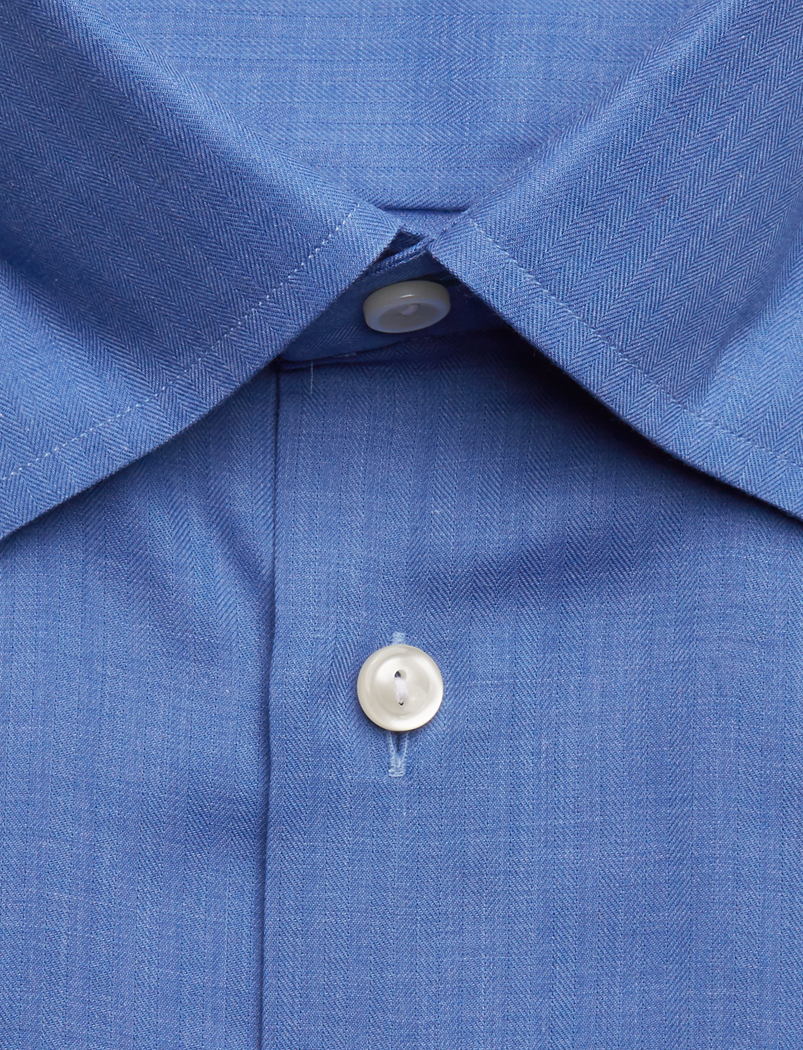 Eton - Herringbone Flannel Shirt - Contemporary fit - blue - 2
