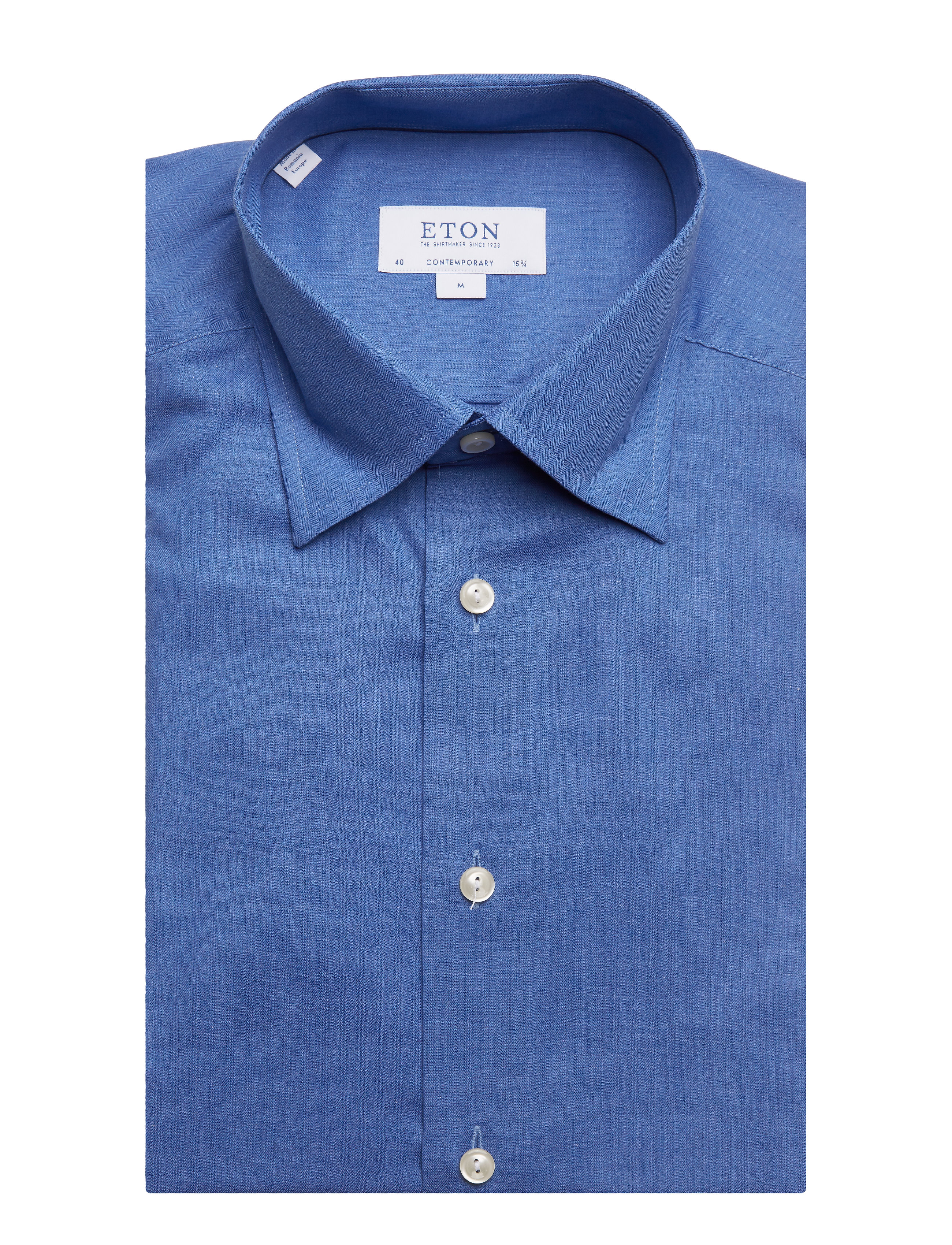 Eton - Herringbone Flannel Shirt - Contemporary fit - blue - 3