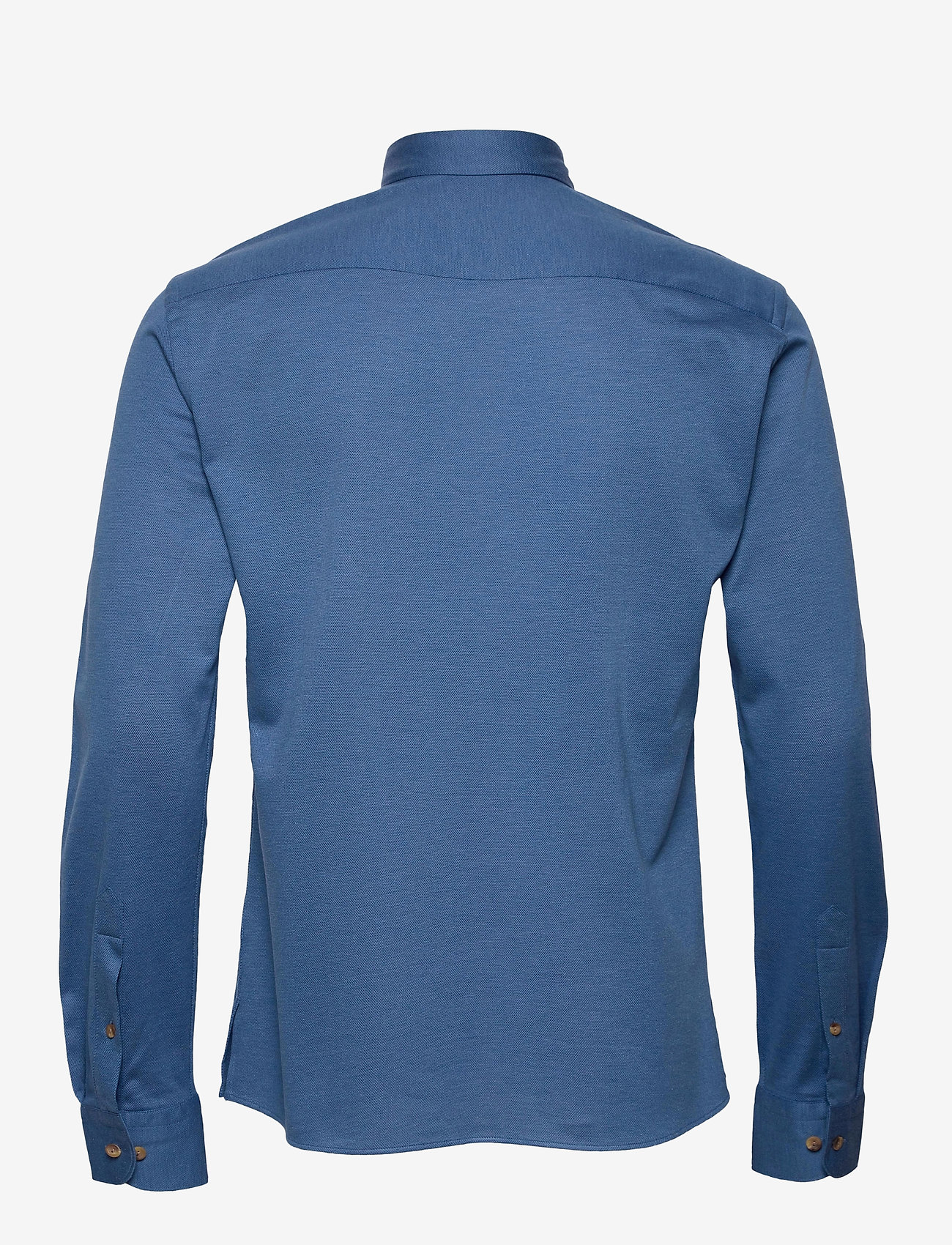 Eton - Polo shirt – long sleeved & tone in tone buttons - blue - 1