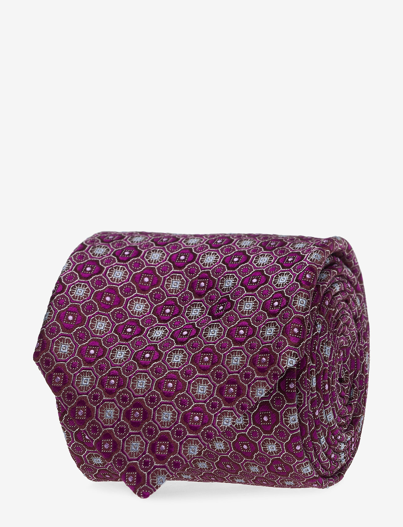Geometric Pattern Silk Tie - PURPLE