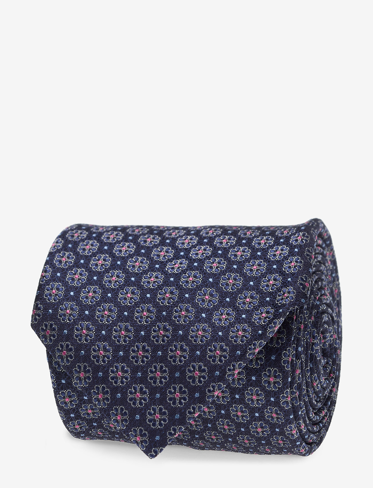 Flower Pattern Silk Tie - BLUE