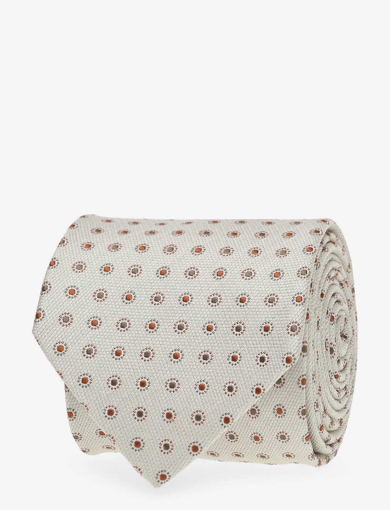 Eton - Off-White Dots Silk Tie - yellow/orange - 0