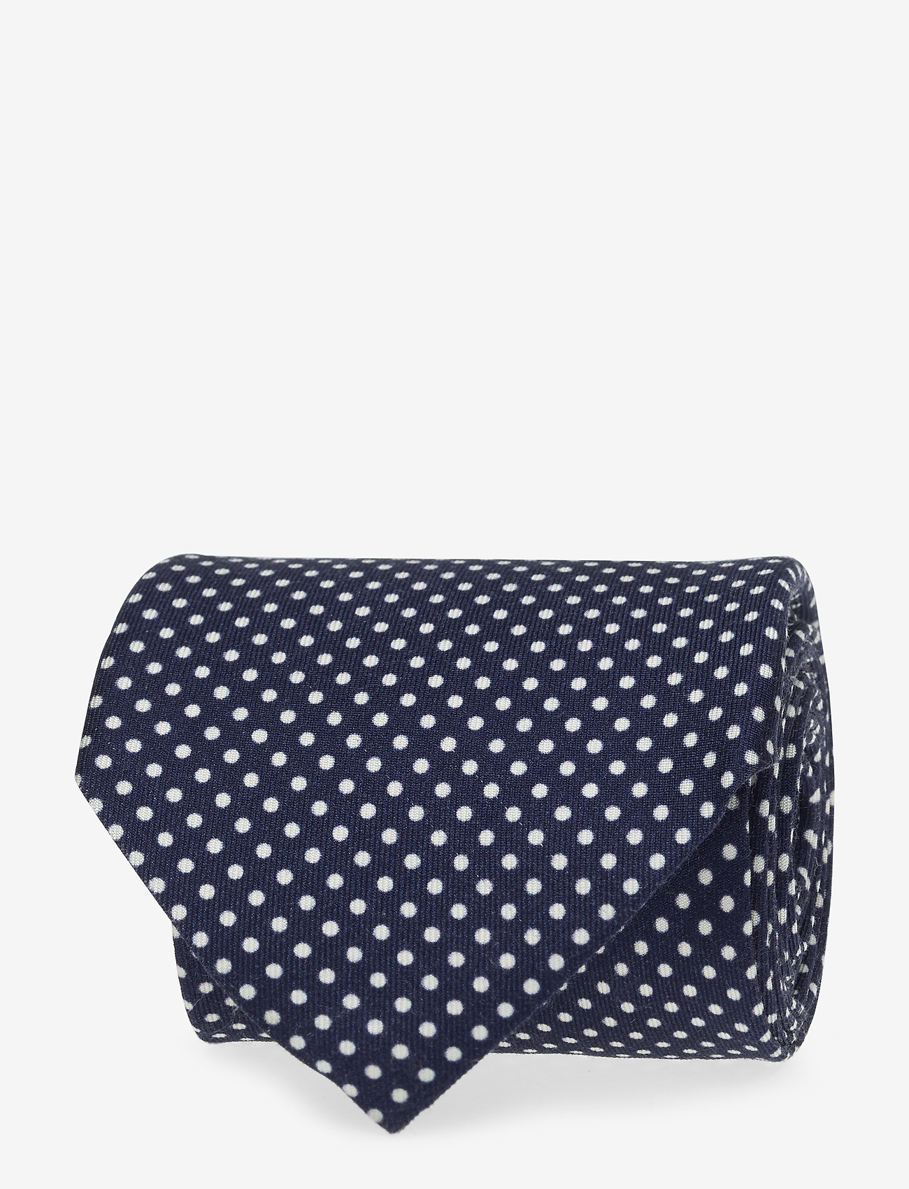 Eton - Silk Tie White Dots - blue - 0