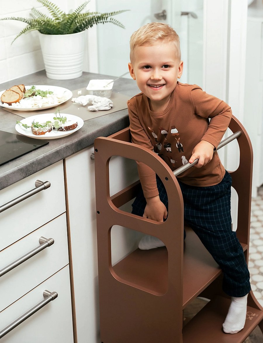 Ette Tete - STEP UP Adjustable Height Helper Tower - læringsstårn - mocha - 3