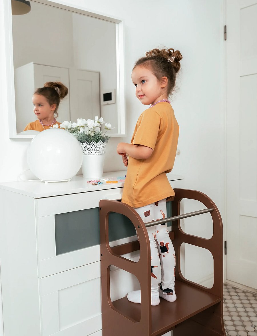 Ette Tete - STEP UP Adjustable Height Helper Tower - læringsstårn - mocha - 5