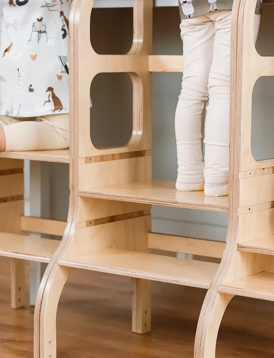 Ette Tete - STEP UP Adjustable Height Helper Tower - læringsstårn - wooden - 0