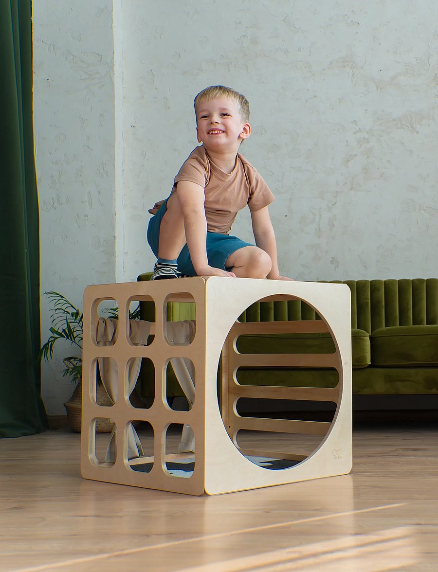 Ette Tete - CUBITRI® Climbing Play Cube - meble rozwijające motorykę - wooden - 0