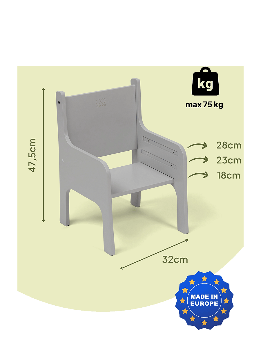 Ette Tete - Tulla Adjustable height chair - stühle & hocker - grey - 2