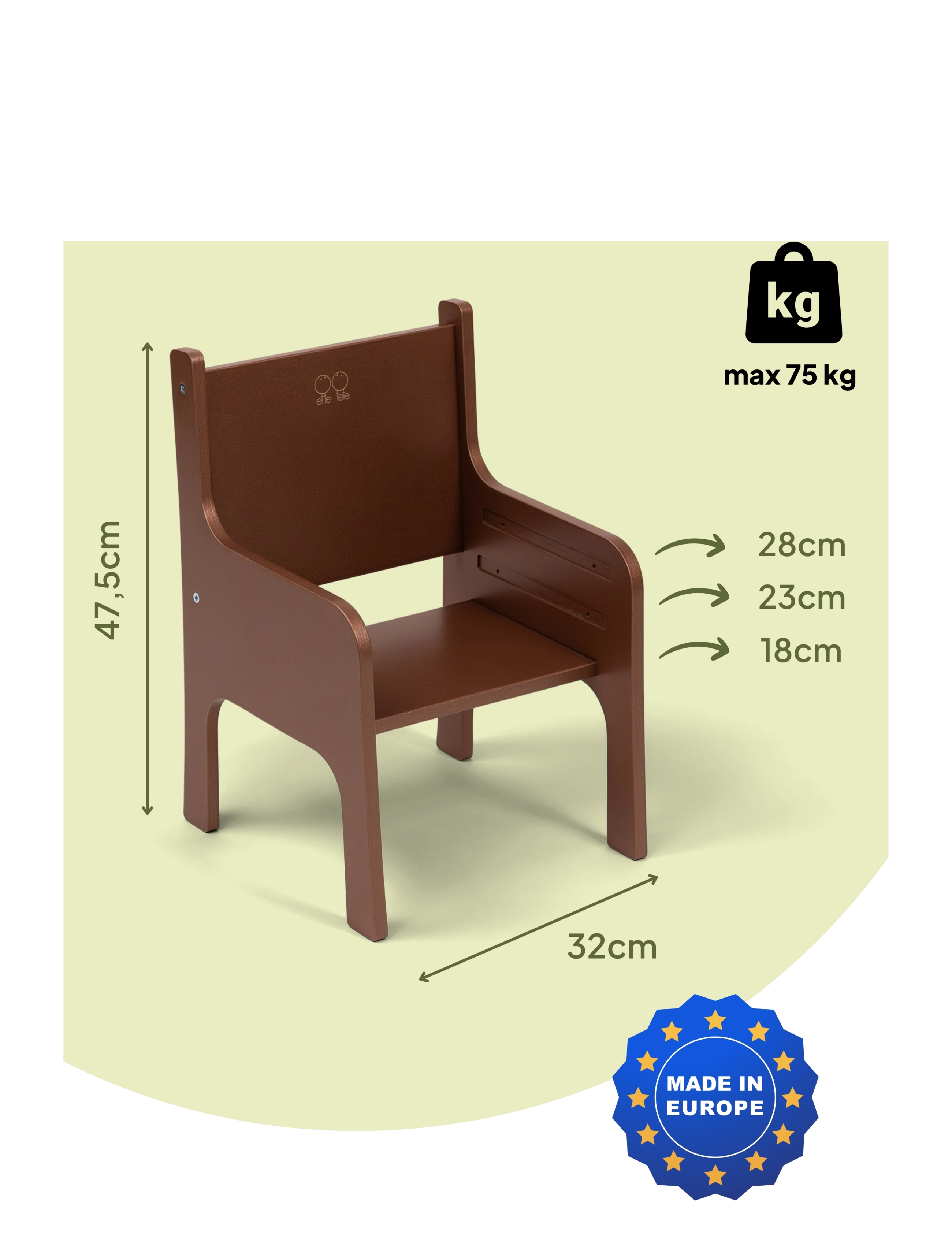 Ette Tete - Tulla Adjustable height chair - stühle & hocker - mocha - 2